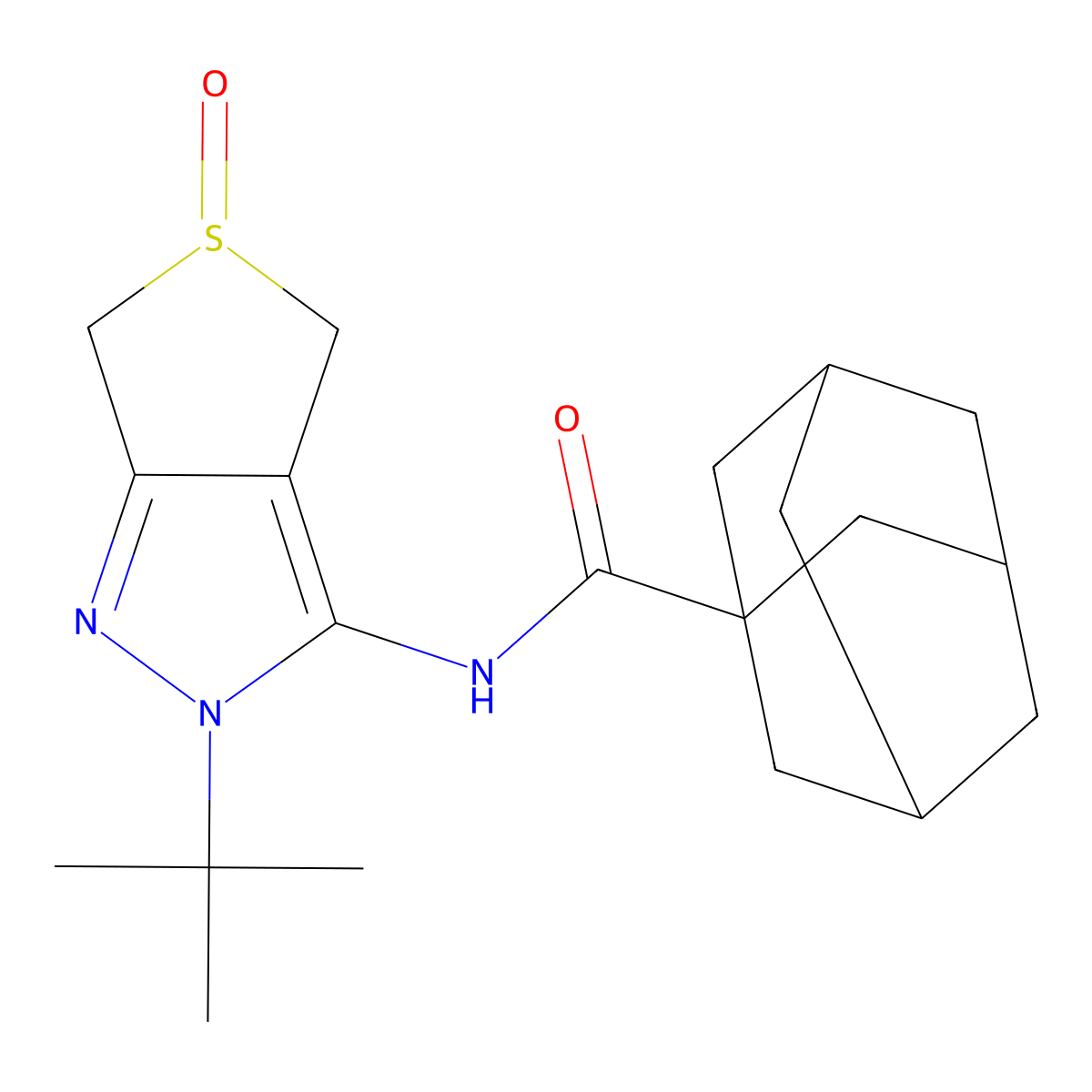 N-(2-tert-butyl-5-oxo-4,6-dihydrothieno[3,4-c]pyrazol-3-yl)adamantane-1-carboxamide molecular structure, CAS 1007194-35-5