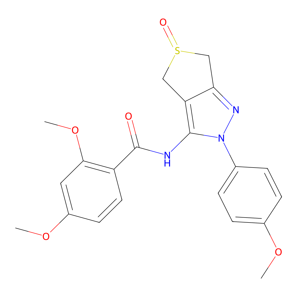 2,4-dimethoxy-N-[2-(4-methoxyphenyl)-5-oxo-4,6-dihydrothieno[3,4-c]pyrazol-3-yl]benzamide molecular structure, CAS 1007194-36-6