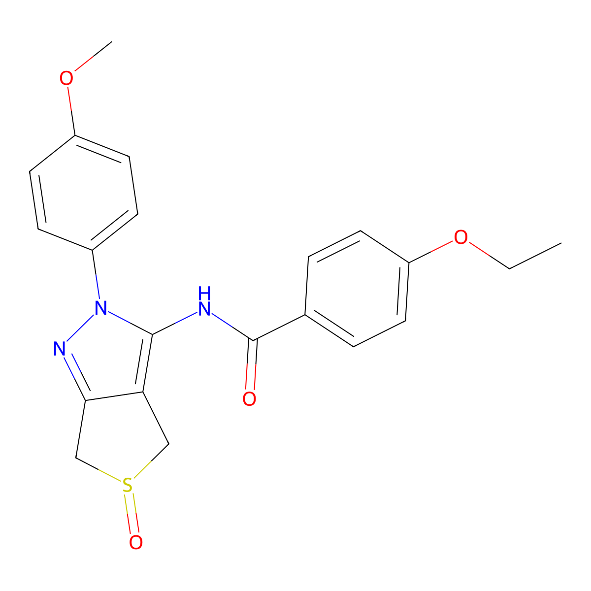 4-ethoxy-N-(2-(4-methoxyphenyl)-5-oxido-4,6-dihydro-2H-thieno[3,4-c]pyrazol-3-yl)benzamide molecular structure, CAS 1007194-68-4