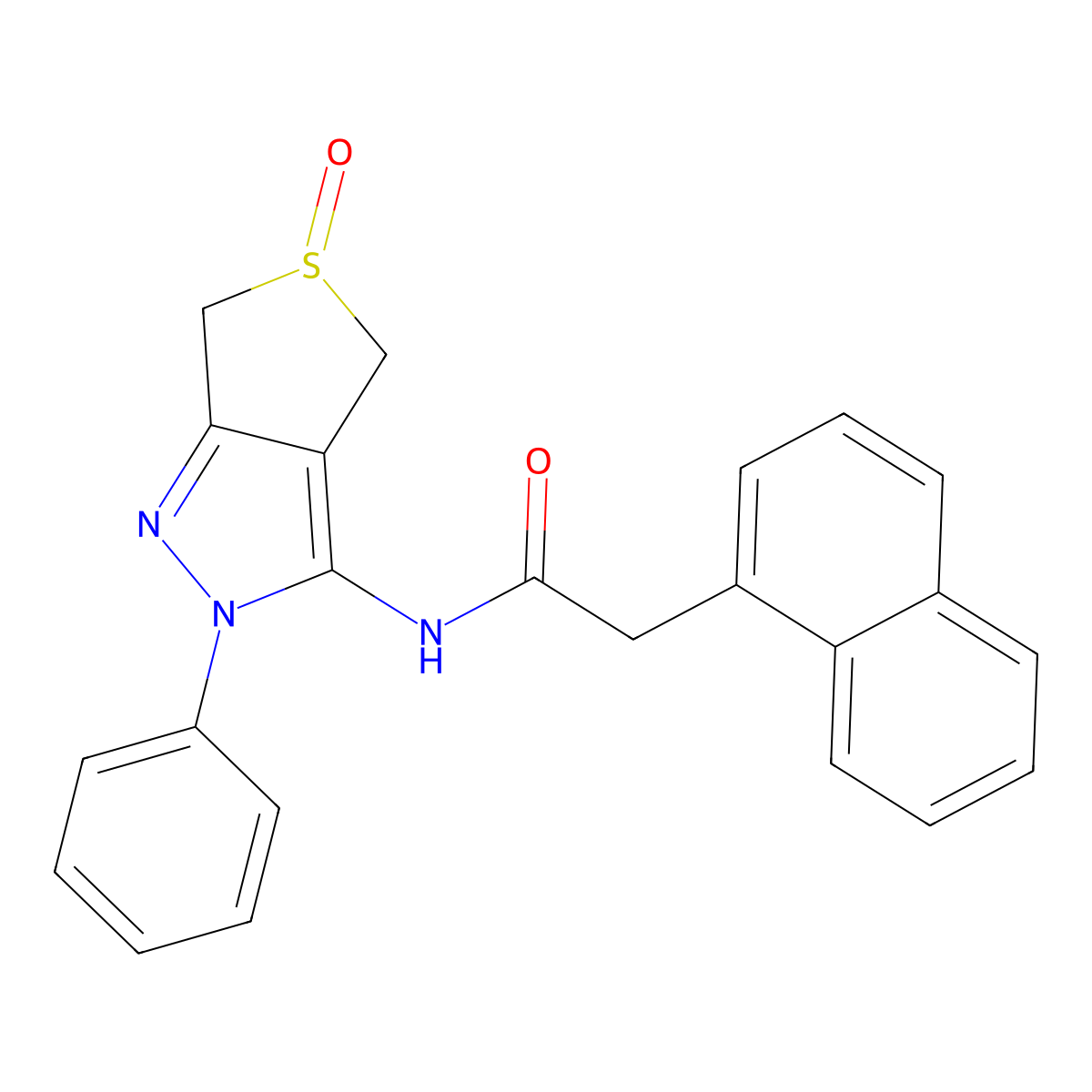 2-naphthalen-1-yl-N-(5-oxo-2-phenyl-4,6-dihydrothieno[3,4-c]pyrazol-3-yl)acetamide molecular structure, CAS 1007195-31-4