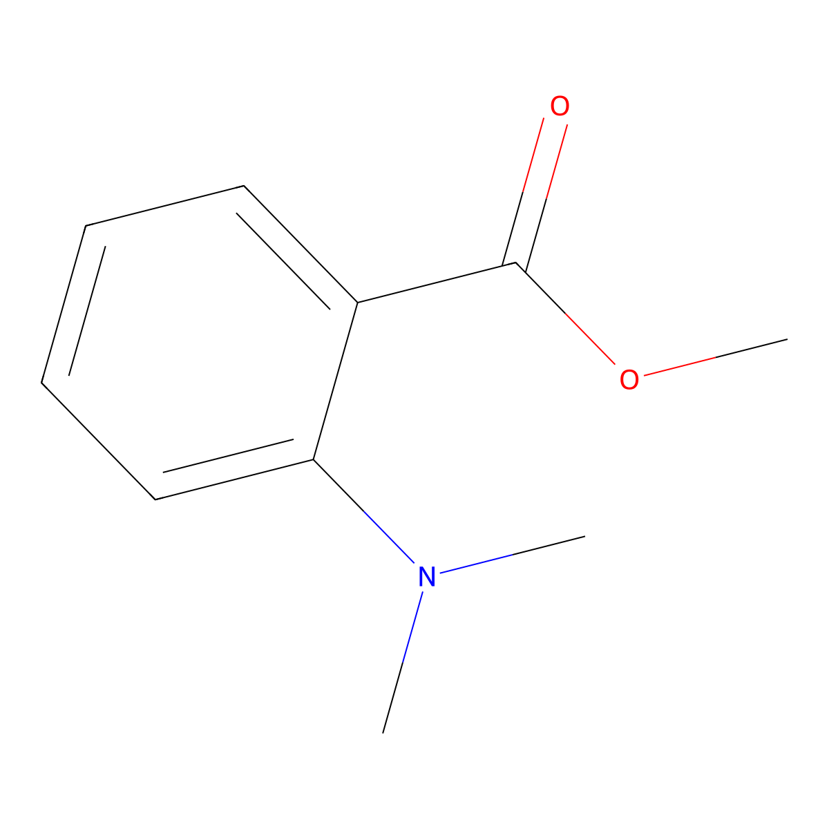 Methyl N,N-dimethylanthranilate molecular structure, CAS 10072-05-6