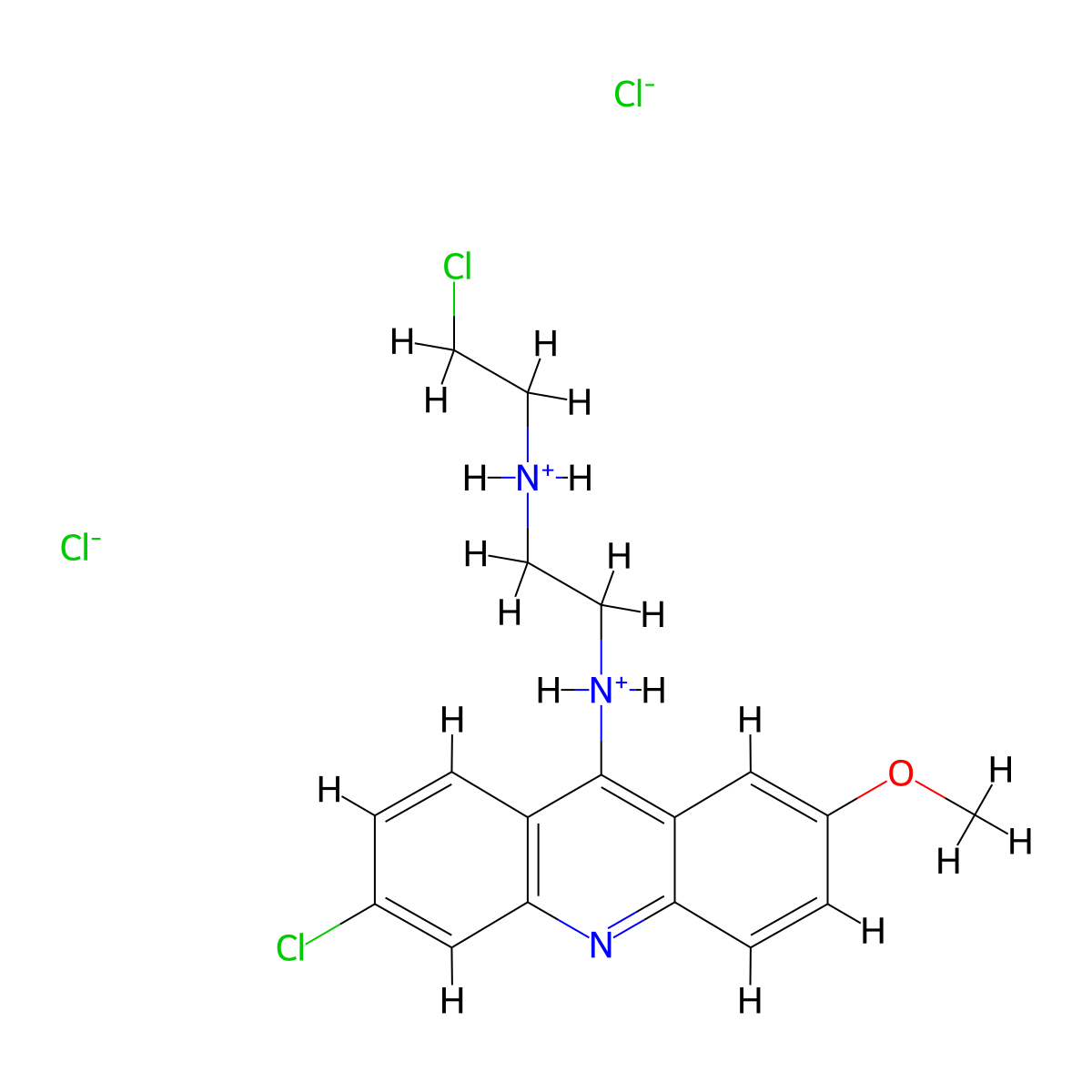 9-(2-((2-Chloroethyl)amino)ethylamino)-6-chloro-2-methoxyacridine, dihydrochloride molecular structure, CAS 10072-24-9