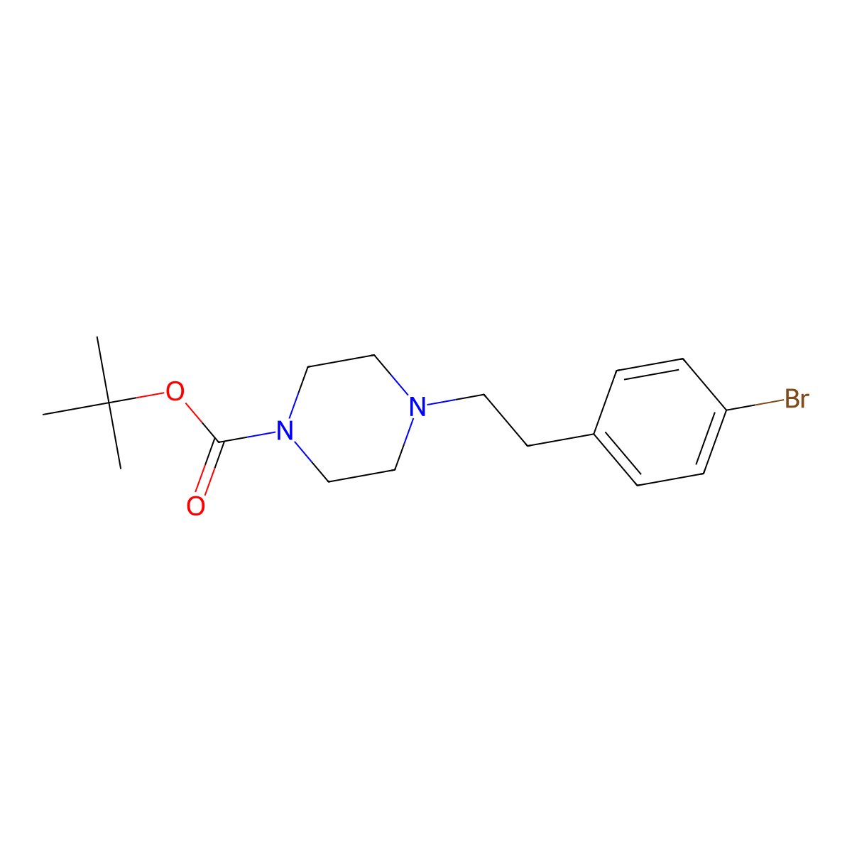 tert-Butyl 4-(4-bromophenethyl)piperazine-1-carboxylate molecular structure, CAS 1007209-94-0