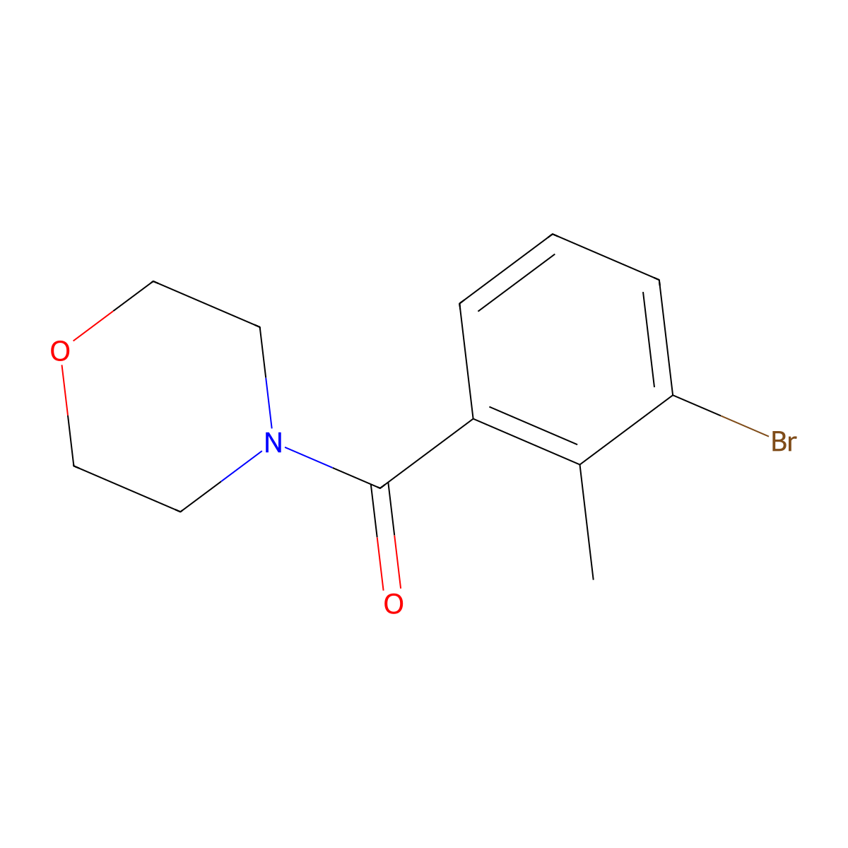 (3-Bromo-2-methyl-phenyl)-morpholin-4-yl-methanone molecular structure, CAS 1007210-48-1