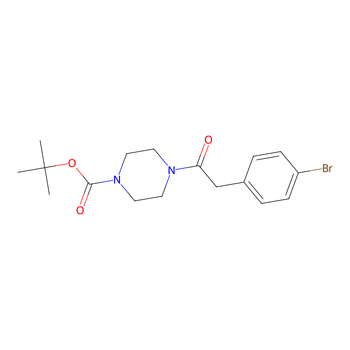 4-(4-Boc-piperazinocarbonylmethyl)-1-bromobenzene molecular structure, CAS 1007210-75-4