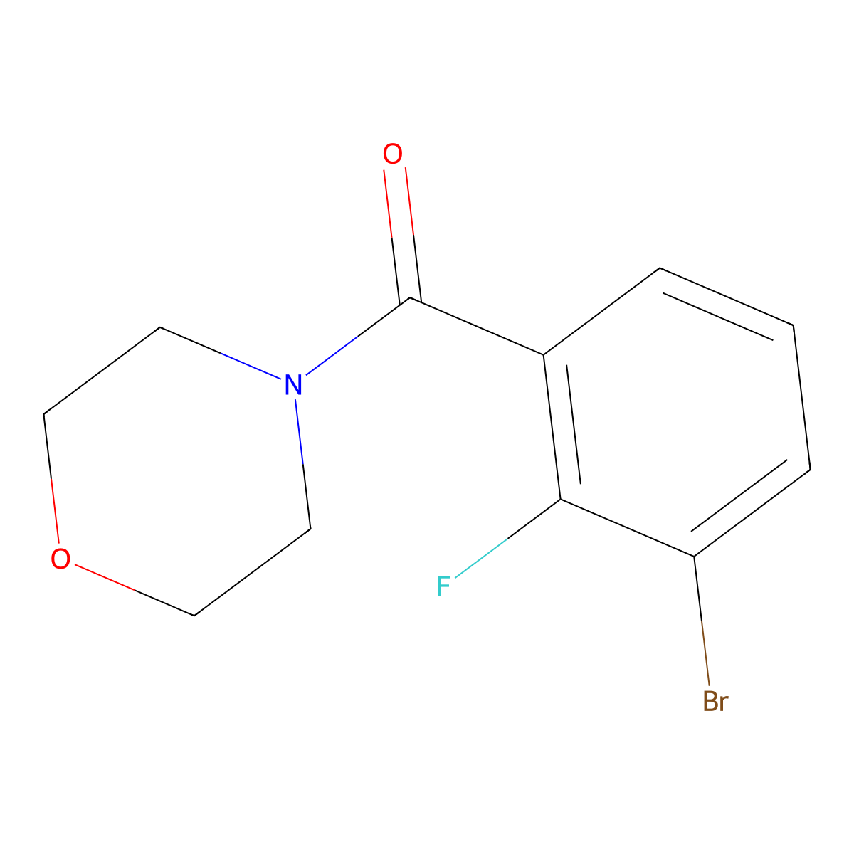 (3-Bromo-2-fluorophenyl)(morpholino)methanone molecular structure, CAS 1007211-13-3