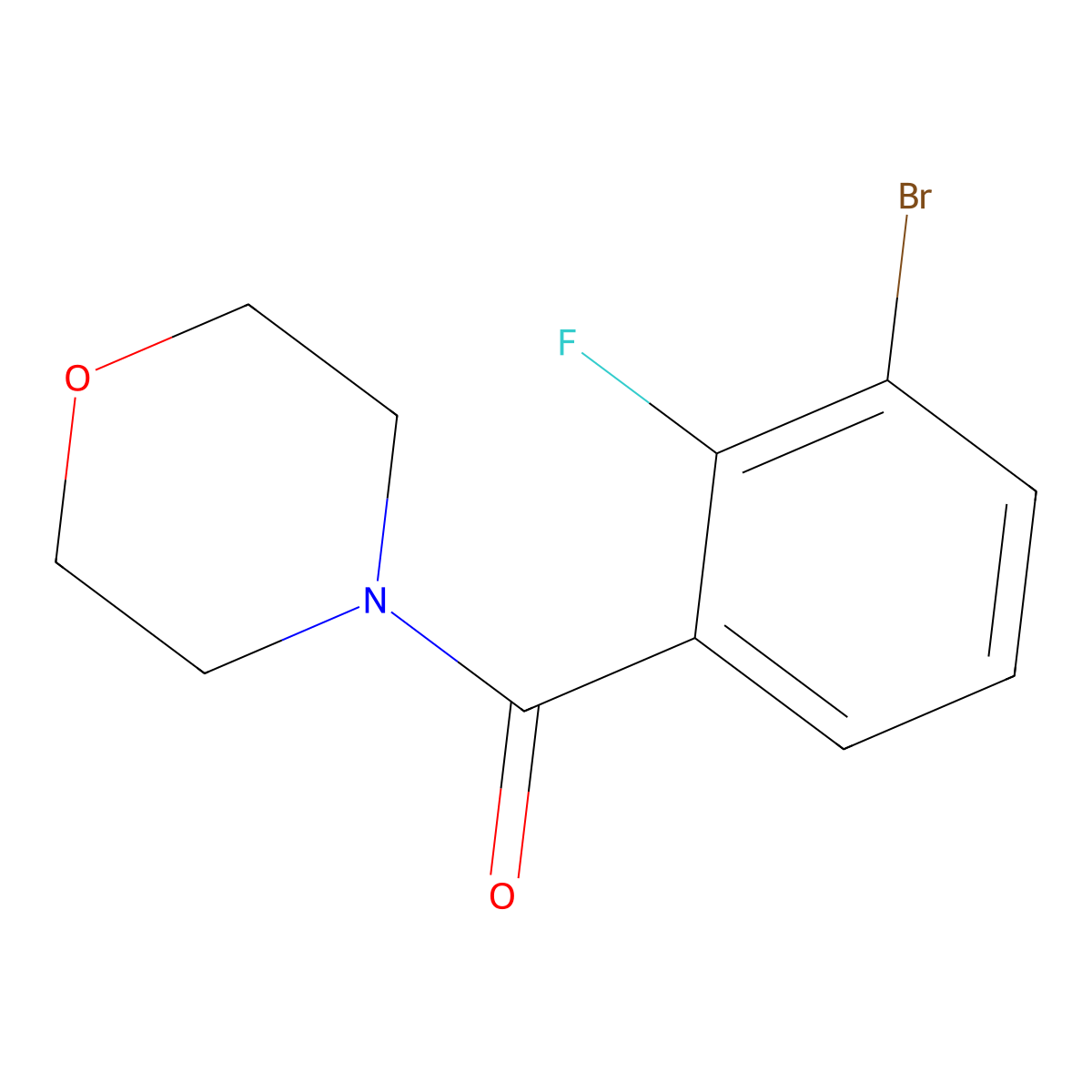 (3-Bromo-2-fluorophenyl)(morpholino)methanone molecular structure, CAS 1007211-13-3