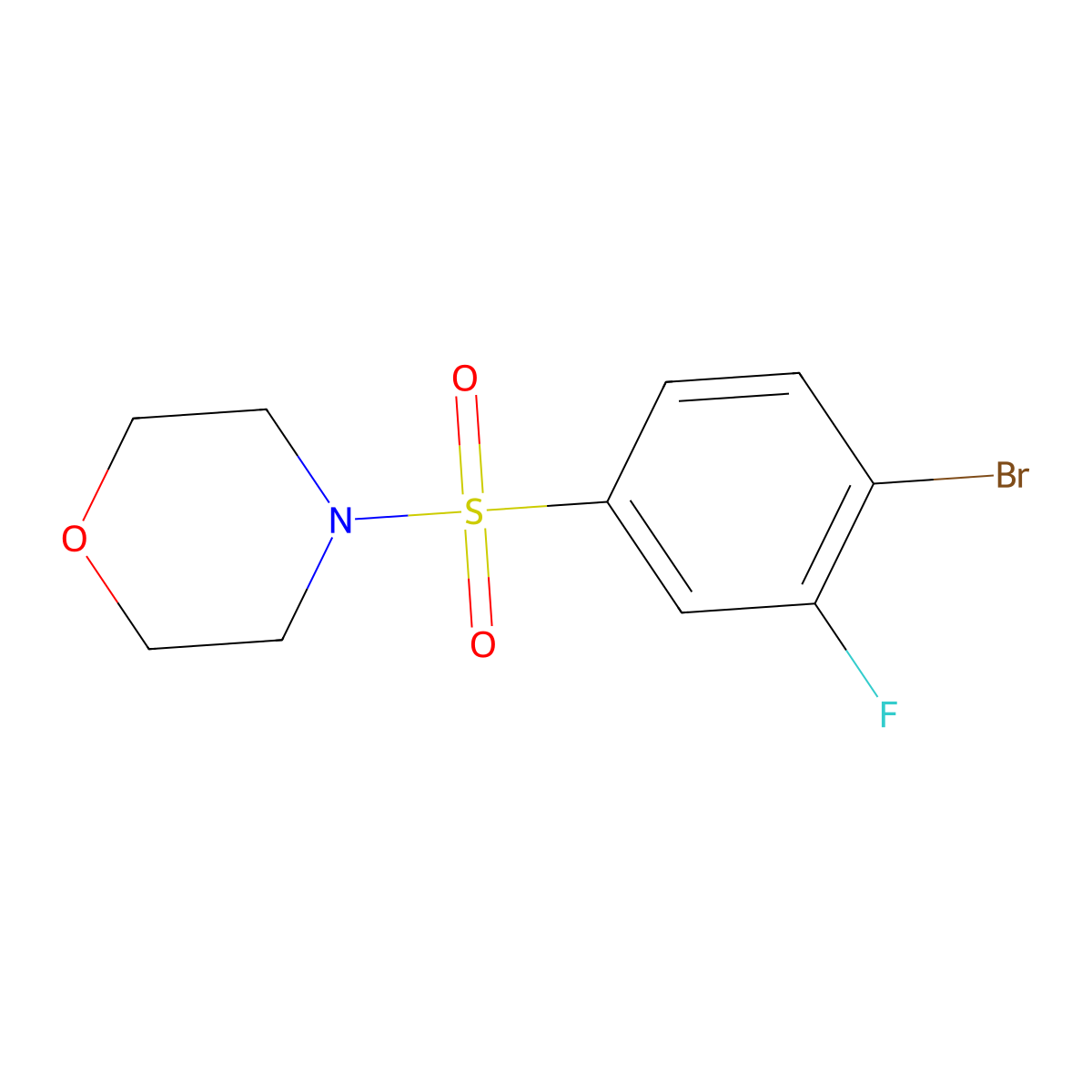 4-((4-Bromo-3-fluorophenyl)sulfonyl)morpholine molecular structure, CAS 1007211-20-2