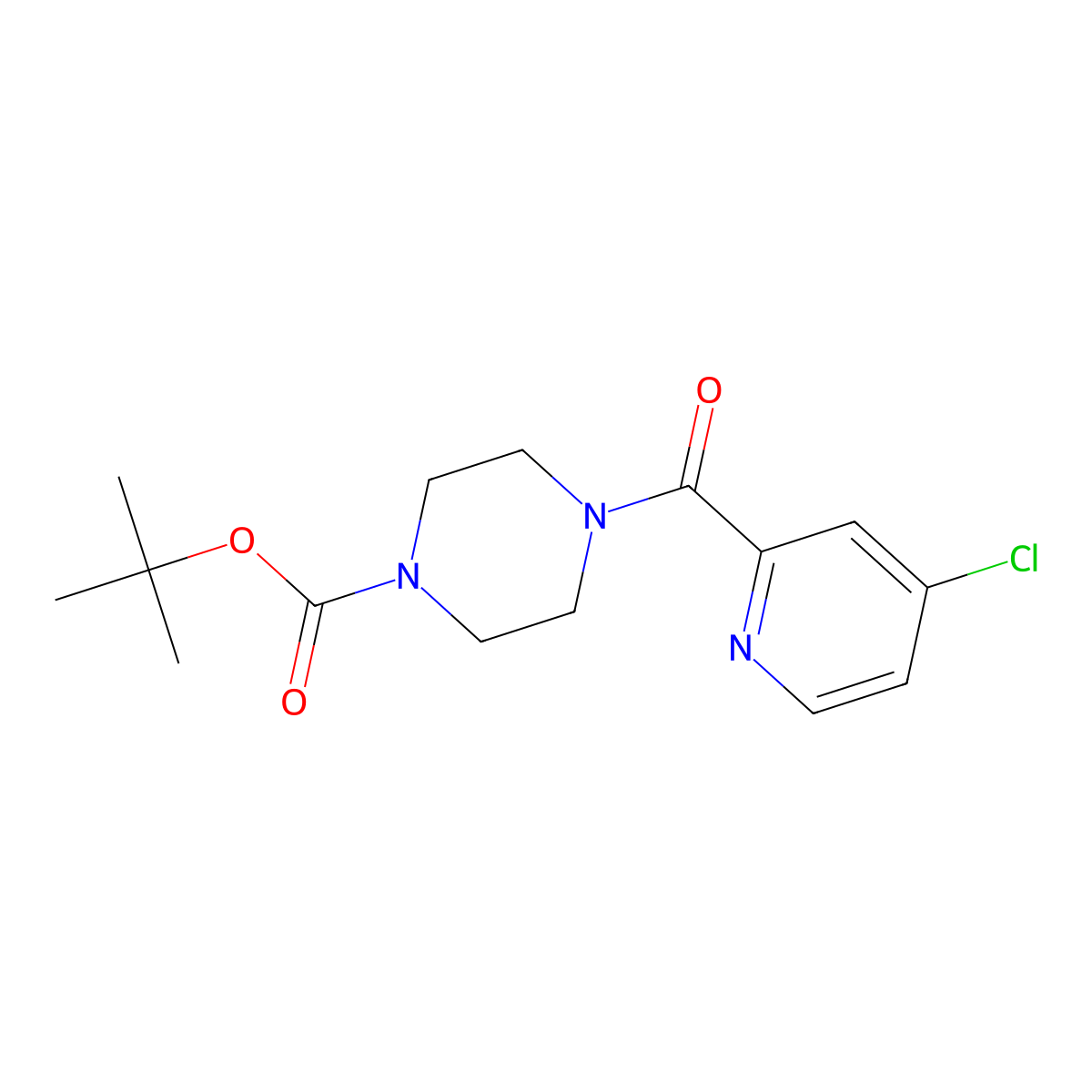 1,1-Dimethylethyl 4-[(4-chloro-2-pyridinyl)carbonyl]-1-piperazinecarboxylate molecular structure, CAS 1007211-22-4