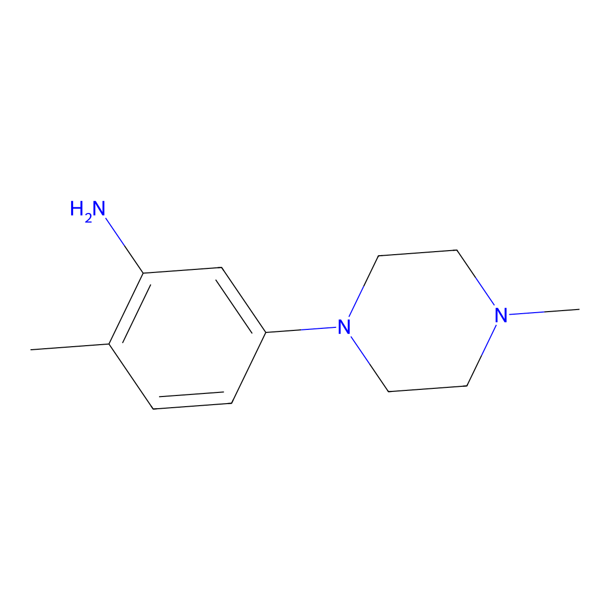 2-Methyl-5-(4-methylpiperazin-1-yl)benzenamine molecular structure, CAS 1007211-93-9