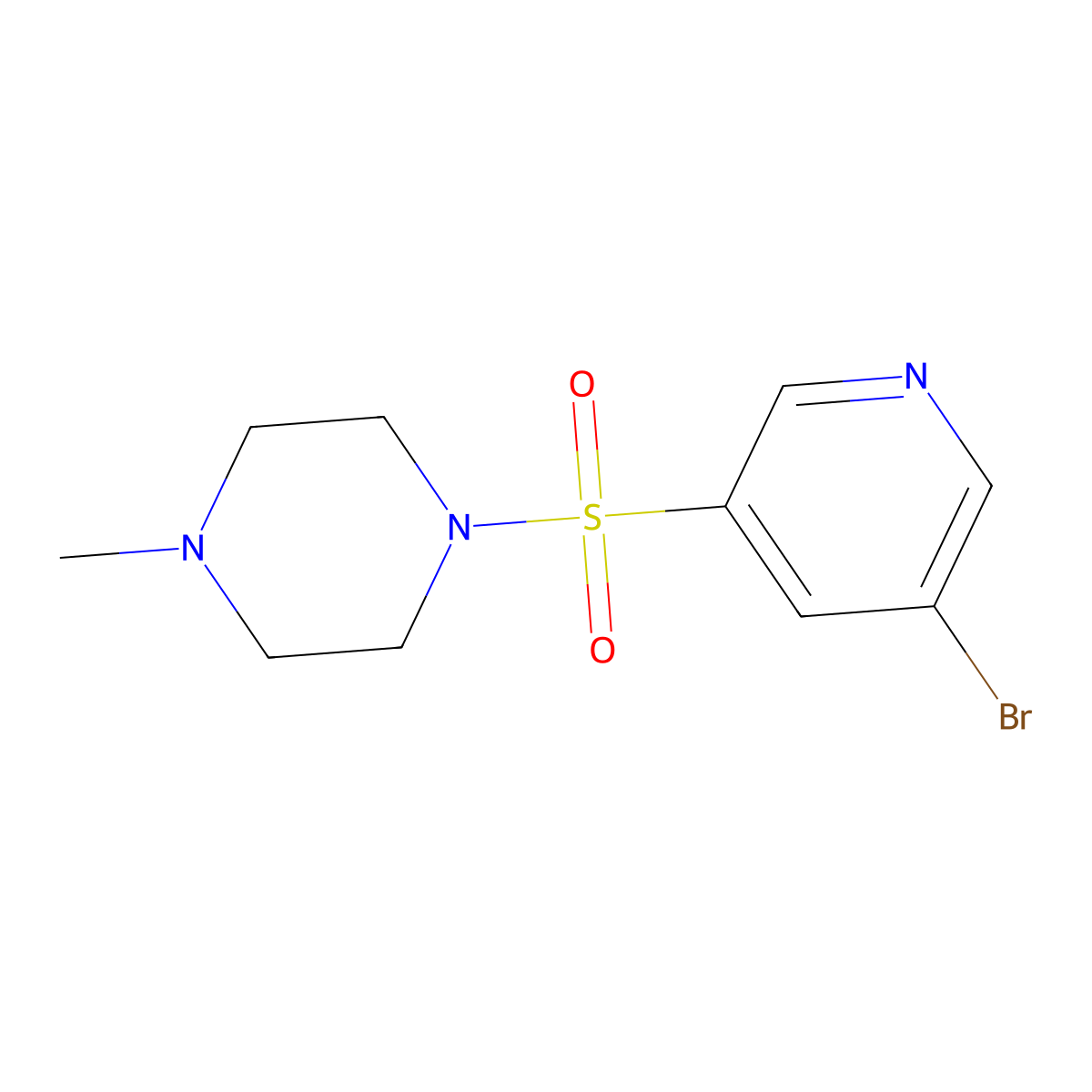 1-(5-Bromopyridin-3-ylsulfonyl)-4-methylpiperazine molecular structure, CAS 1007212-08-9