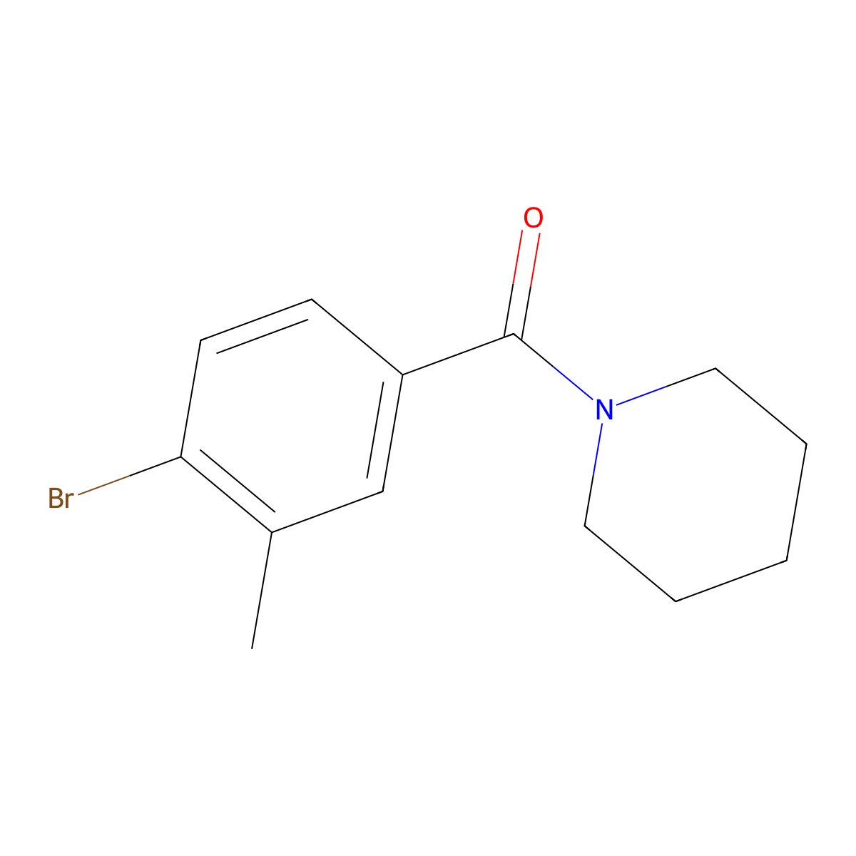 1-(4-Bromo-3-methylbenzoyl)piperidine molecular structure, CAS 1007212-45-4