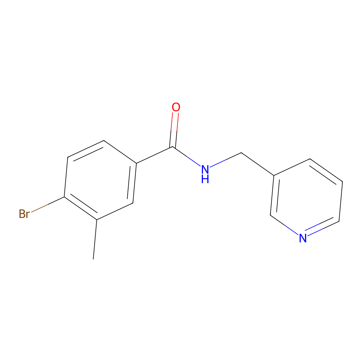 4-Bromo-3-methyl-N-(3-pyridinylmethyl)benzamide molecular structure, CAS 1007213-02-6
