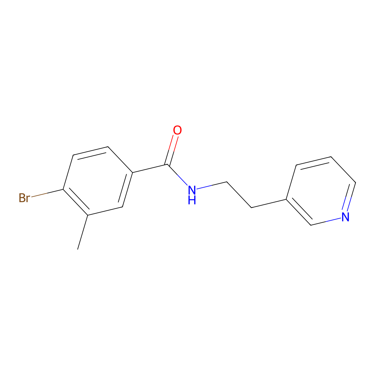 4-bromo-3-methyl-N-(2-pyridin-3-yl-ethyl)-benzamide molecular structure, CAS 1007213-04-8