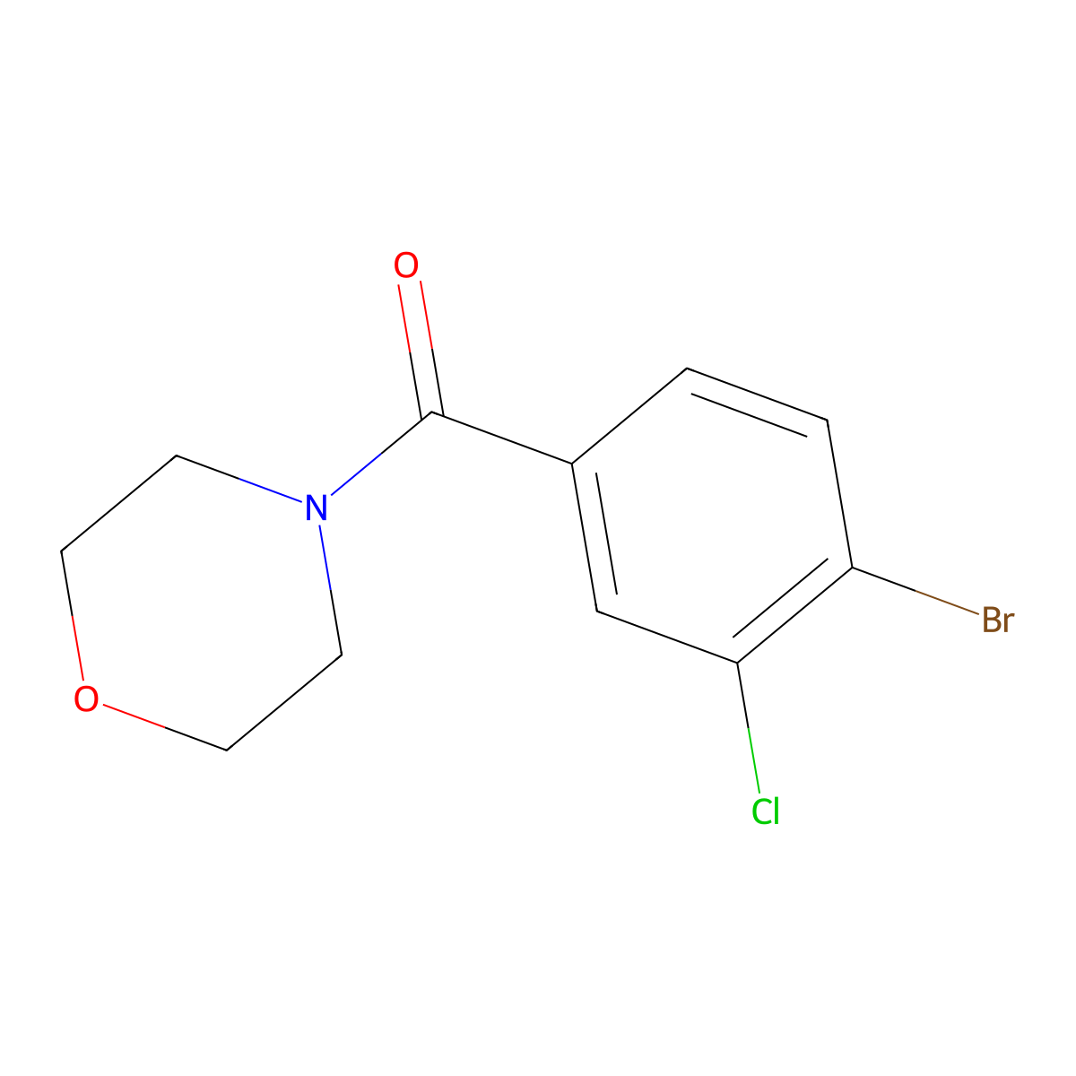 (4-Bromo-3-chlorophenyl)(morpholino)methanone molecular structure, CAS 1007213-16-2