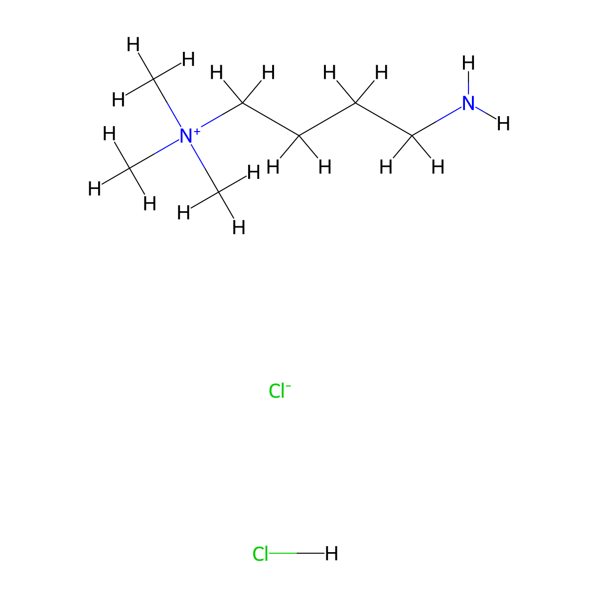 (4-Aminobutyl)trimethylazanium hydrochloride chloride molecular structure, CAS 1007222-85-6
