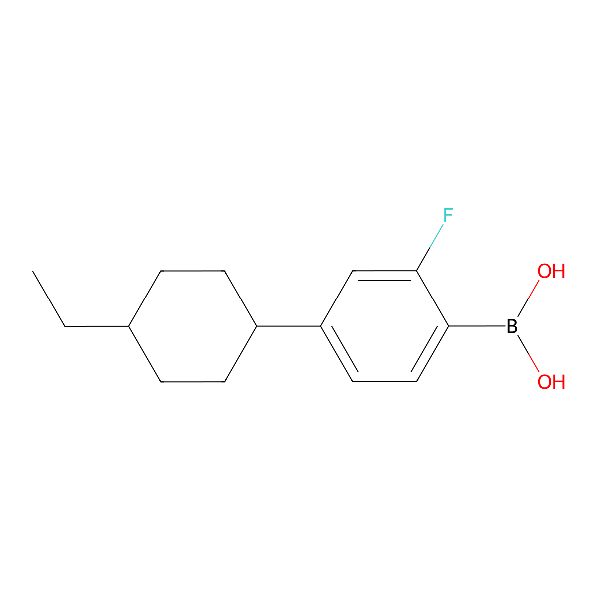 4-(4-Ethylcyclohexyl)-2-fluorophenylboronic acid molecular structure, CAS 1007223-52-0