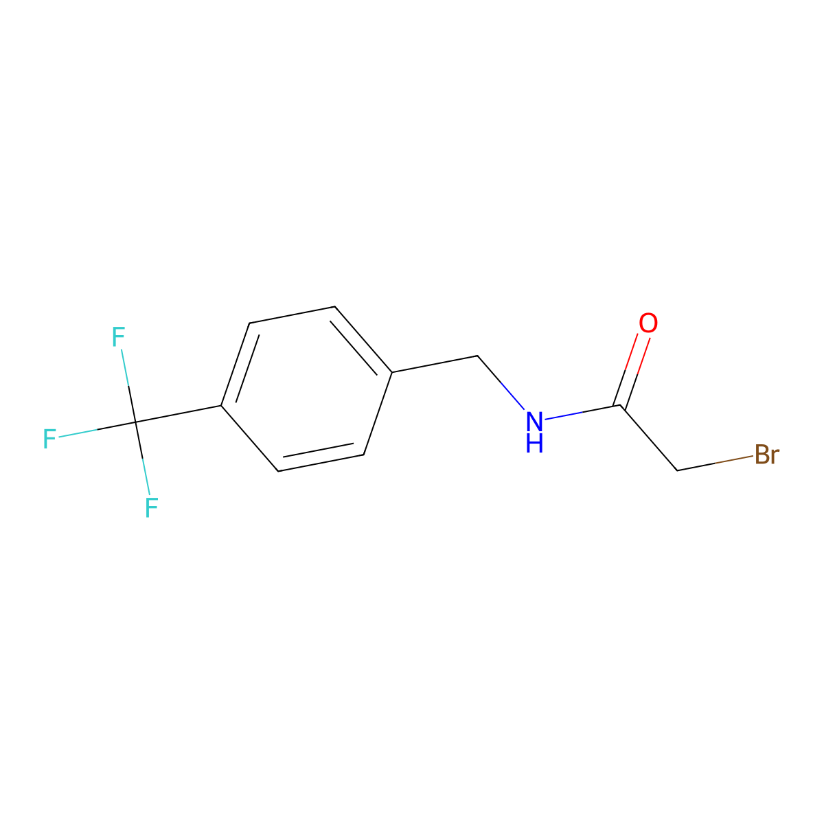 2-Bromo-N-(4-(trifluoromethyl)benzyl)acetamide molecular structure, CAS 1007229-11-9