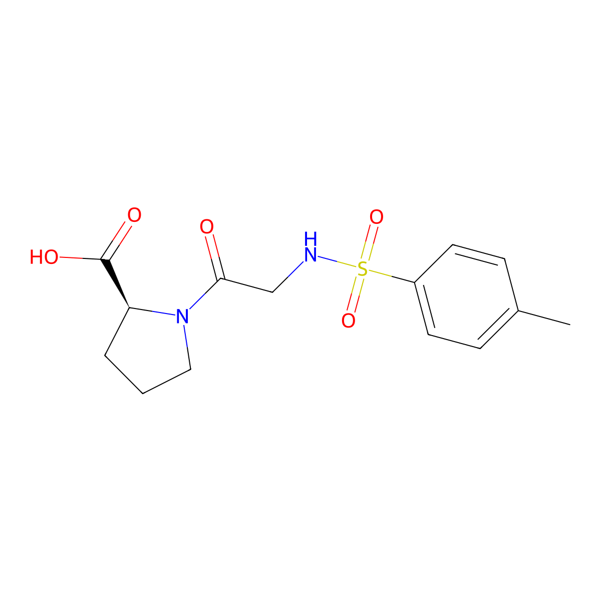 (S)-1-(2-(4-Methylphenylsulfonamido)acetyl)pyrrolidine-2-carboxylic acid molecular structure, CAS 100723-71-5