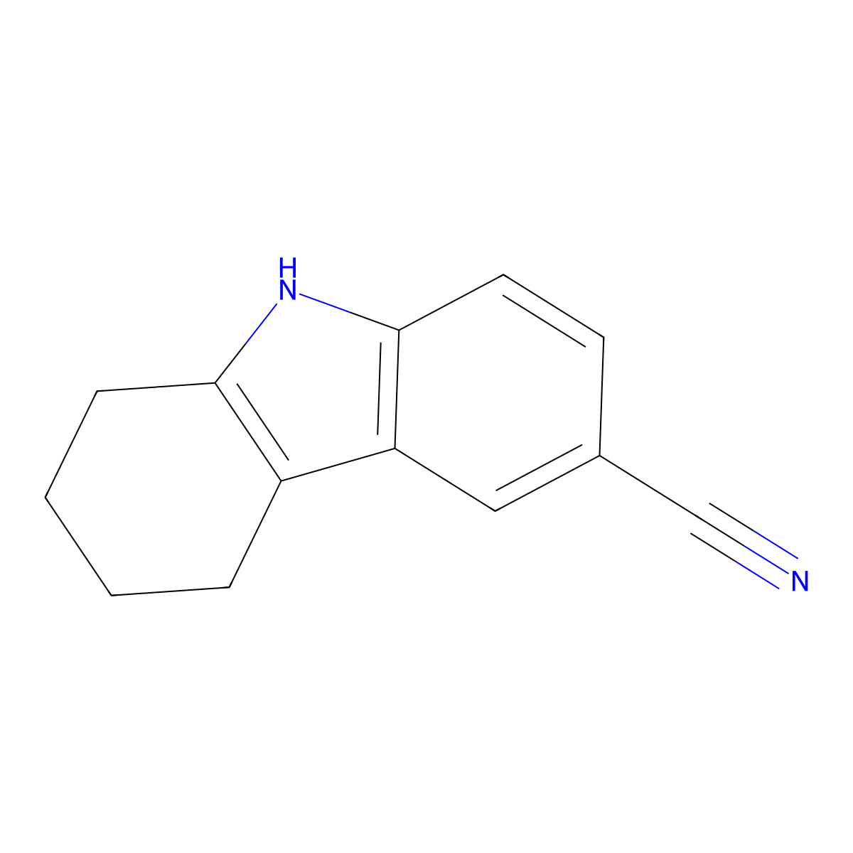 1H-Carbazole-6-carbonitrile, 2,3,4,9-tetrahydro- molecular structure, CAS 100723-77-1