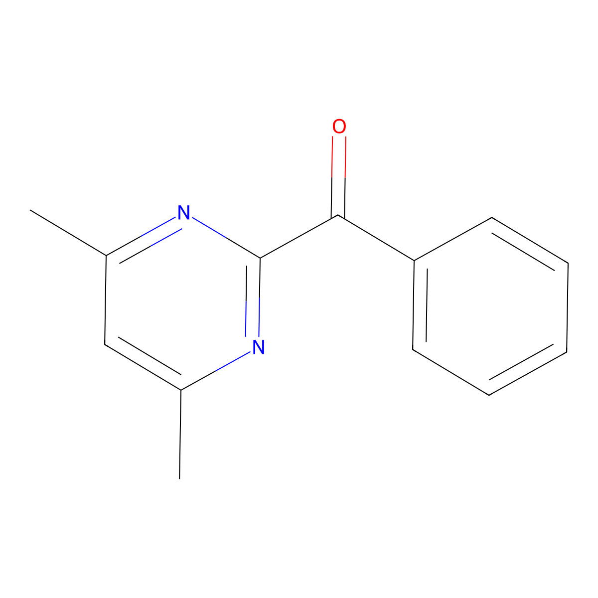 (4,6-Dimethyl-2-pyrimidinyl)(phenyl)methanone molecular structure, CAS 100723-87-3