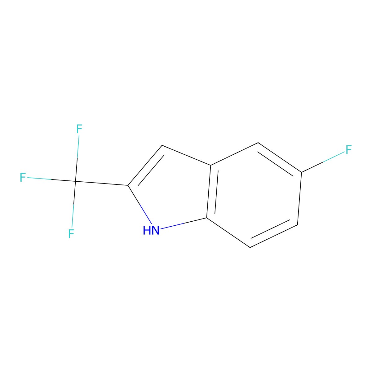 5-Fluoro-2-(trifluoromethyl)-1H-indole molecular structure, CAS 1007235-33-7