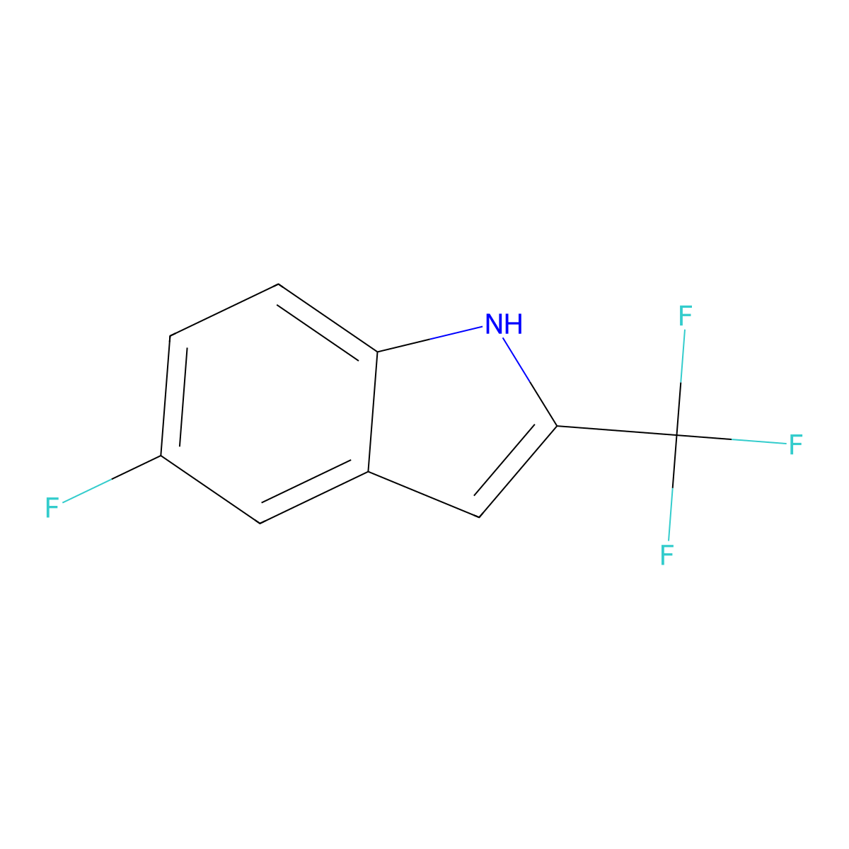 5-Fluoro-2-(trifluoromethyl)-1H-indole molecular structure, CAS 1007235-33-7