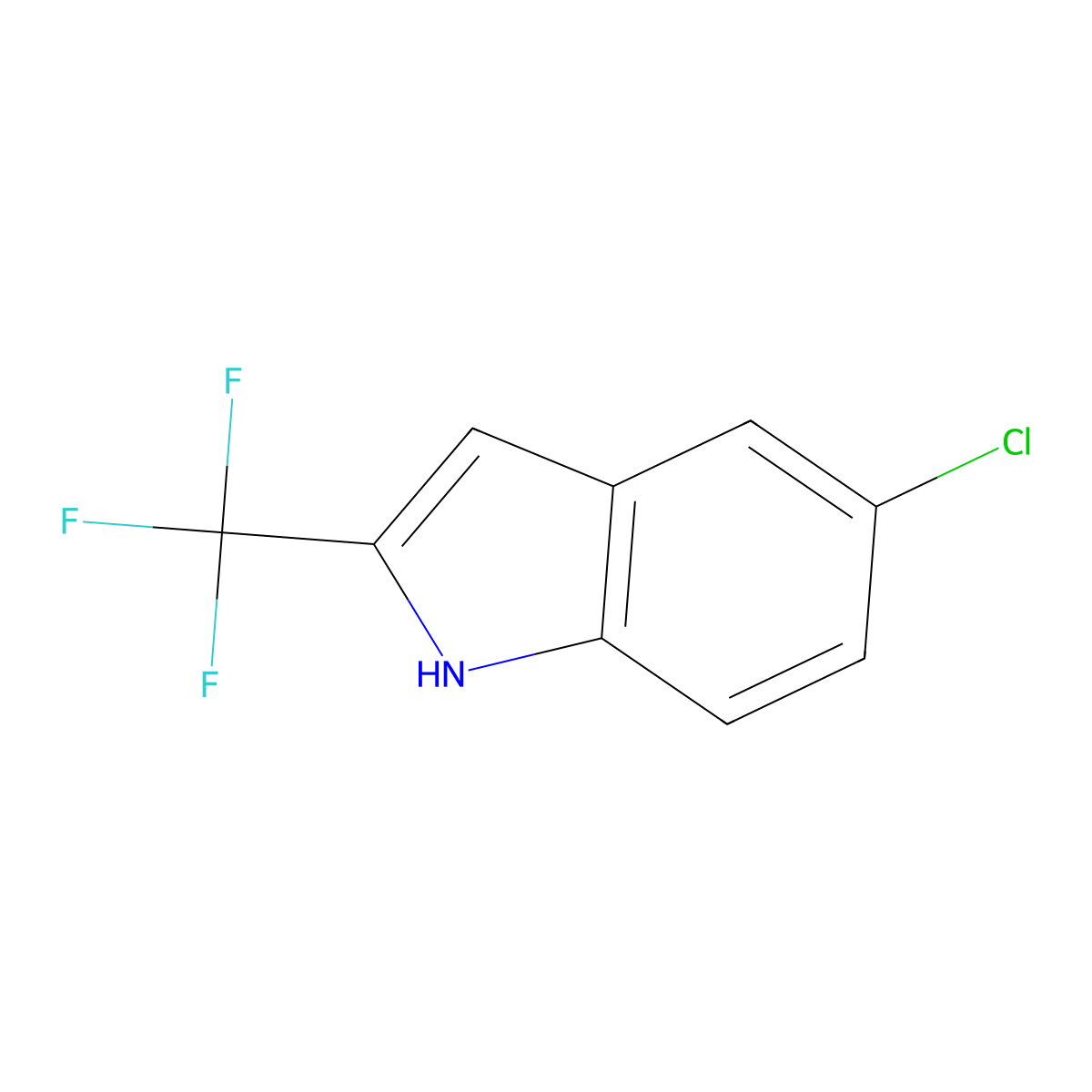 5-Chloro-2-(trifluoromethyl)-1H-indole molecular structure, CAS 1007235-35-9