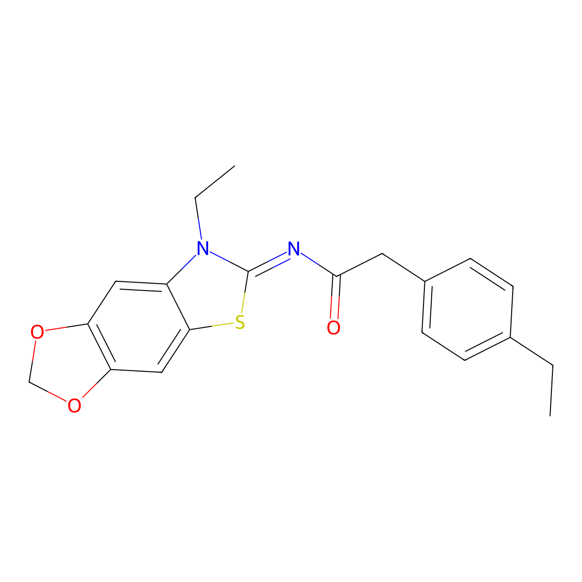 (Z)-N-(7-ethyl-[1,3]dioxolo[4',5':4,5]benzo[1,2-d]thiazol-6(7H)-ylidene)-2-(4-ethylphenyl)acetamide molecular structure, CAS 1007239-76-0