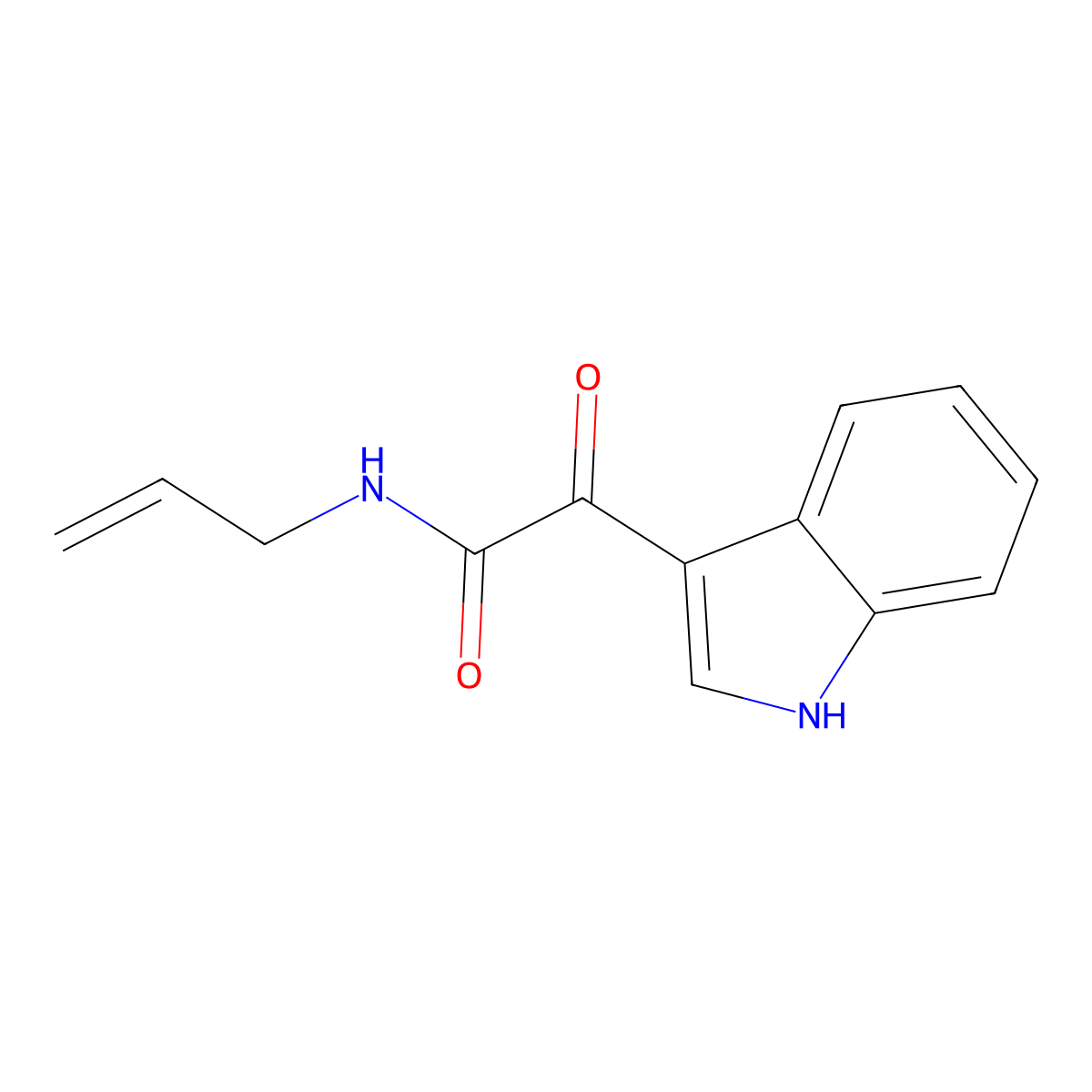 N-allyl-2-(1H-indol-3-yl)-2-oxoacetamide molecular structure, CAS 100724-06-9