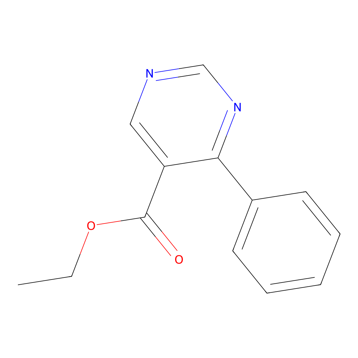 Ethyl 4-phenylpyrimidine-5-carboxylate molecular structure, CAS 100724-16-1