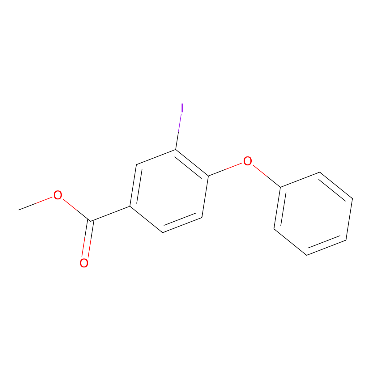 Methyl 3-iodo-4-phenoxybenzoate molecular structure, CAS 100725-29-9