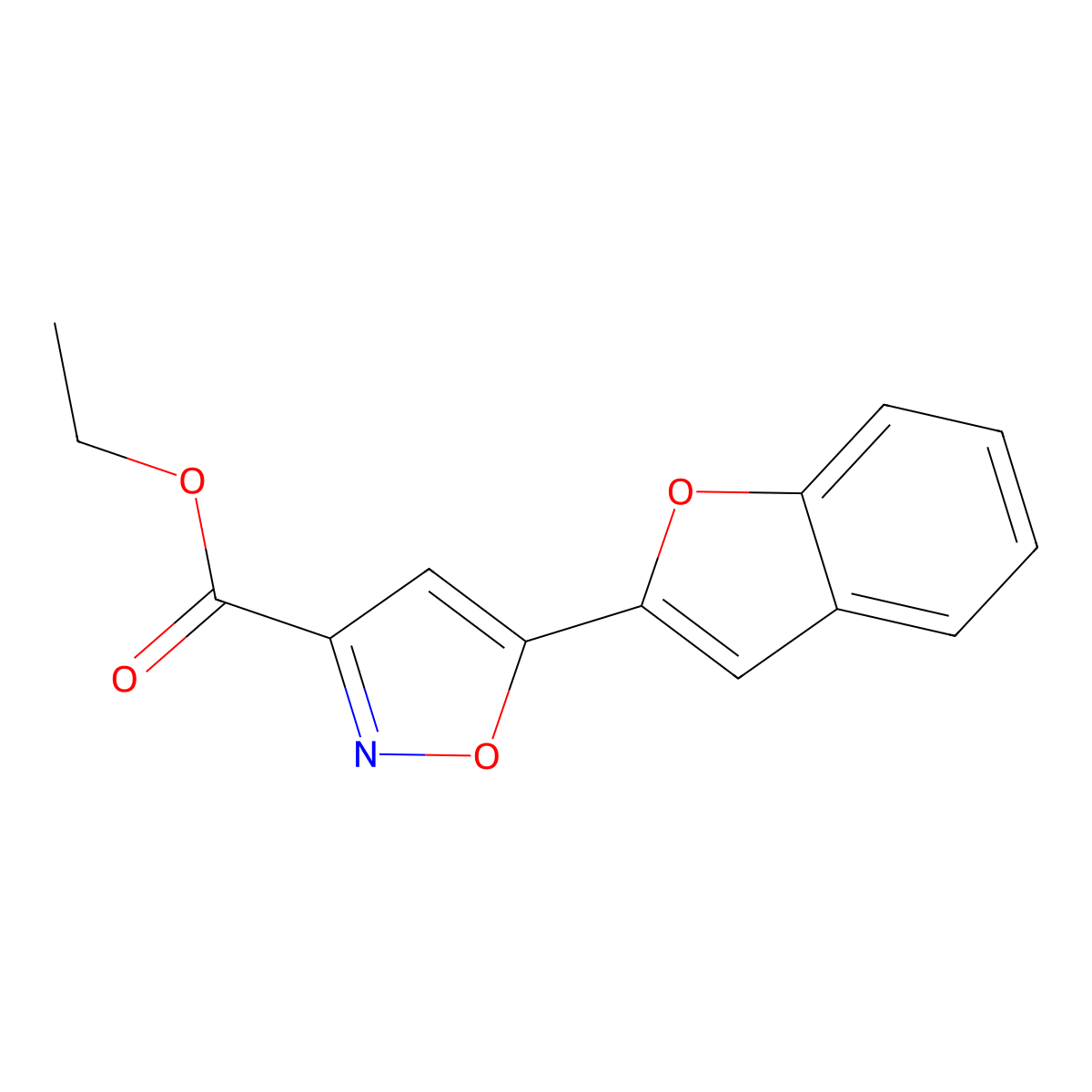 Ethyl 5-(2-Benzofuryl)isoxazole-3-carboxylate molecular structure, CAS 100725-92-6