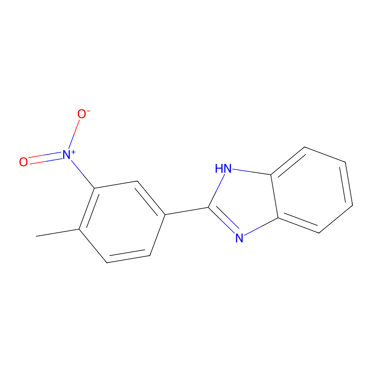 2-(4-methyl-3-nitro-phenyl)-1H-benzimidazole molecular structure, CAS 100726-38-3