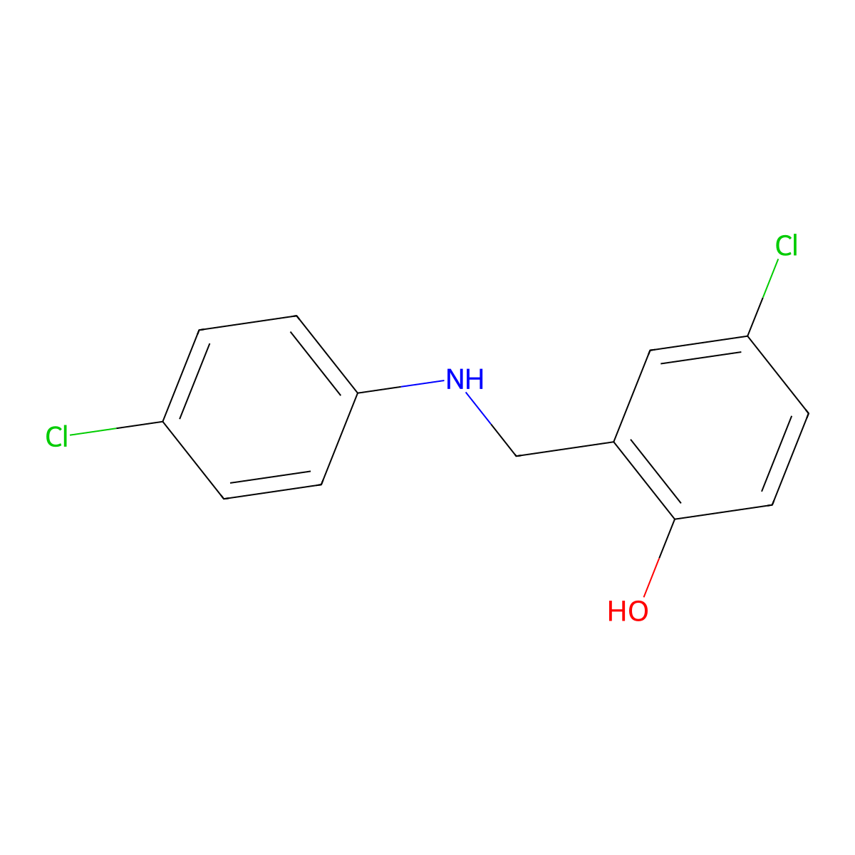 4-Chloro-2-{[(4-chlorophenyl)amino]methyl}phenol molecular structure, CAS 100726-67-8