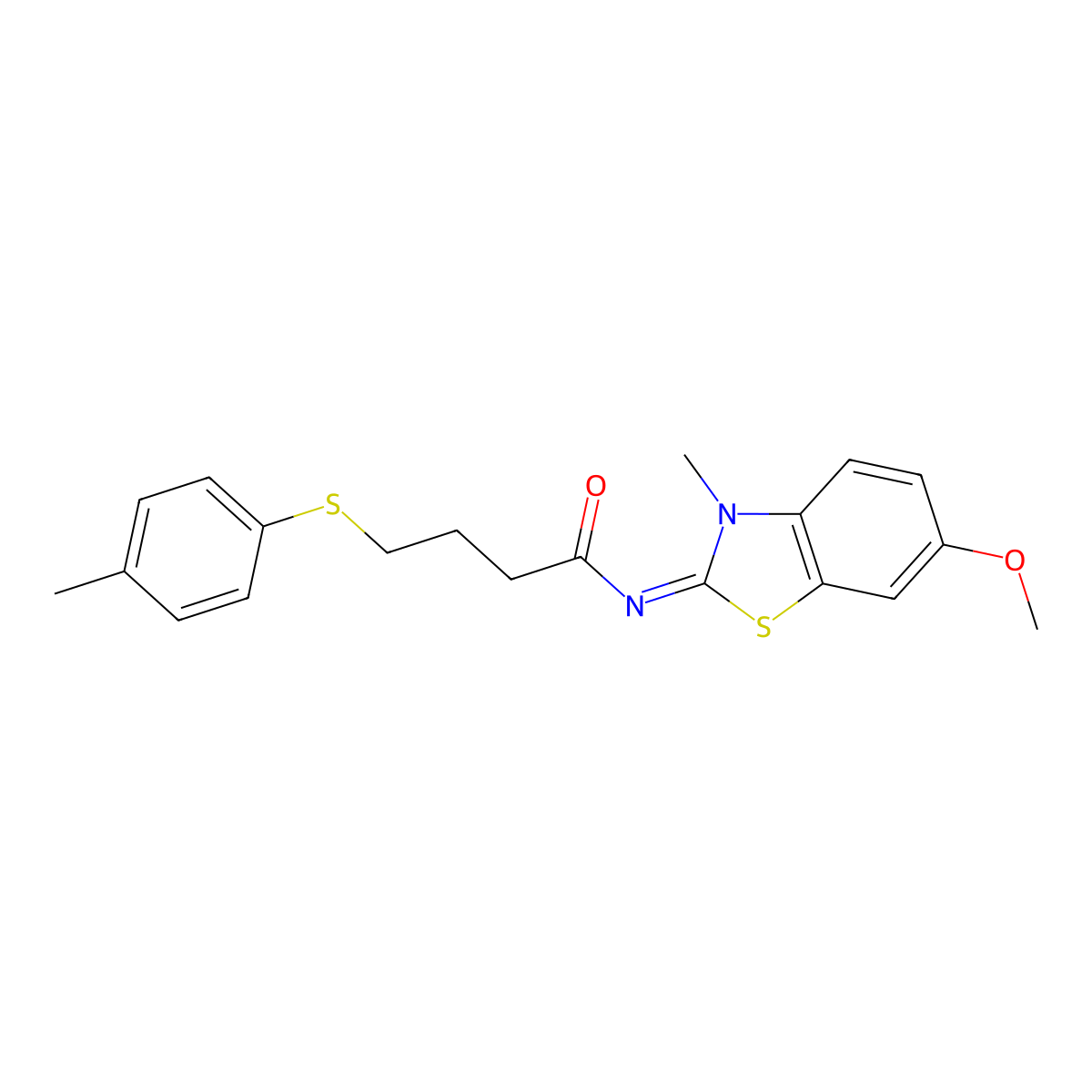 (E)-N-(6-methoxy-3-methylbenzo[d]thiazol-2(3H)-ylidene)-4-(p-tolylthio)butanamide molecular structure, CAS 1007263-88-8