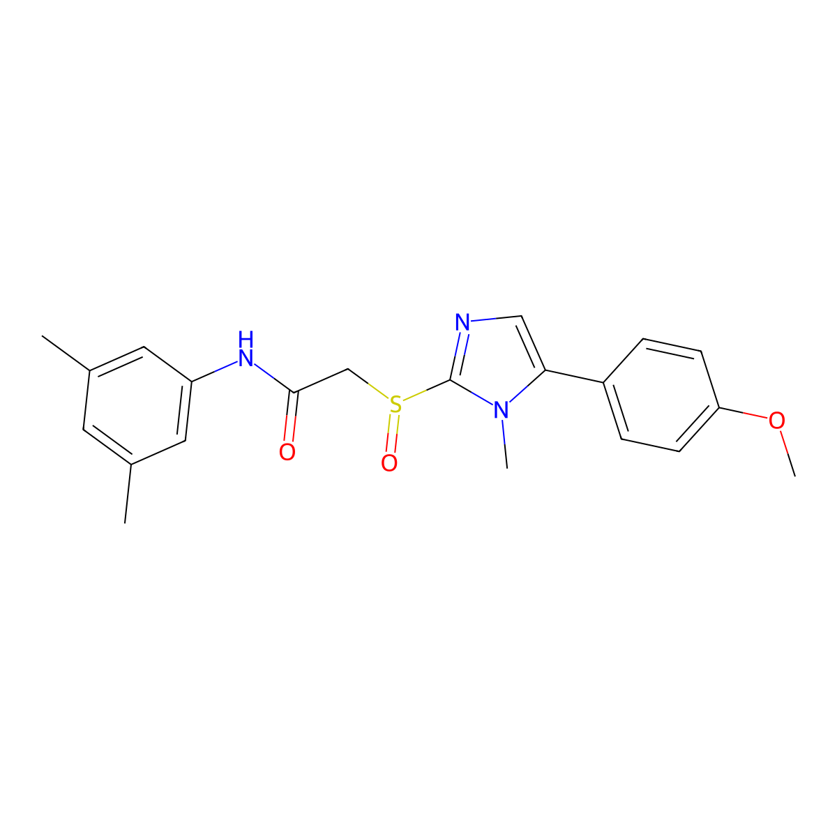 N-(3,5-dimethylphenyl)-2-((5-(4-methoxyphenyl)-1-methyl-1H-imidazol-2-yl)sulfinyl)acetamide molecular structure, CAS 1007266-99-0