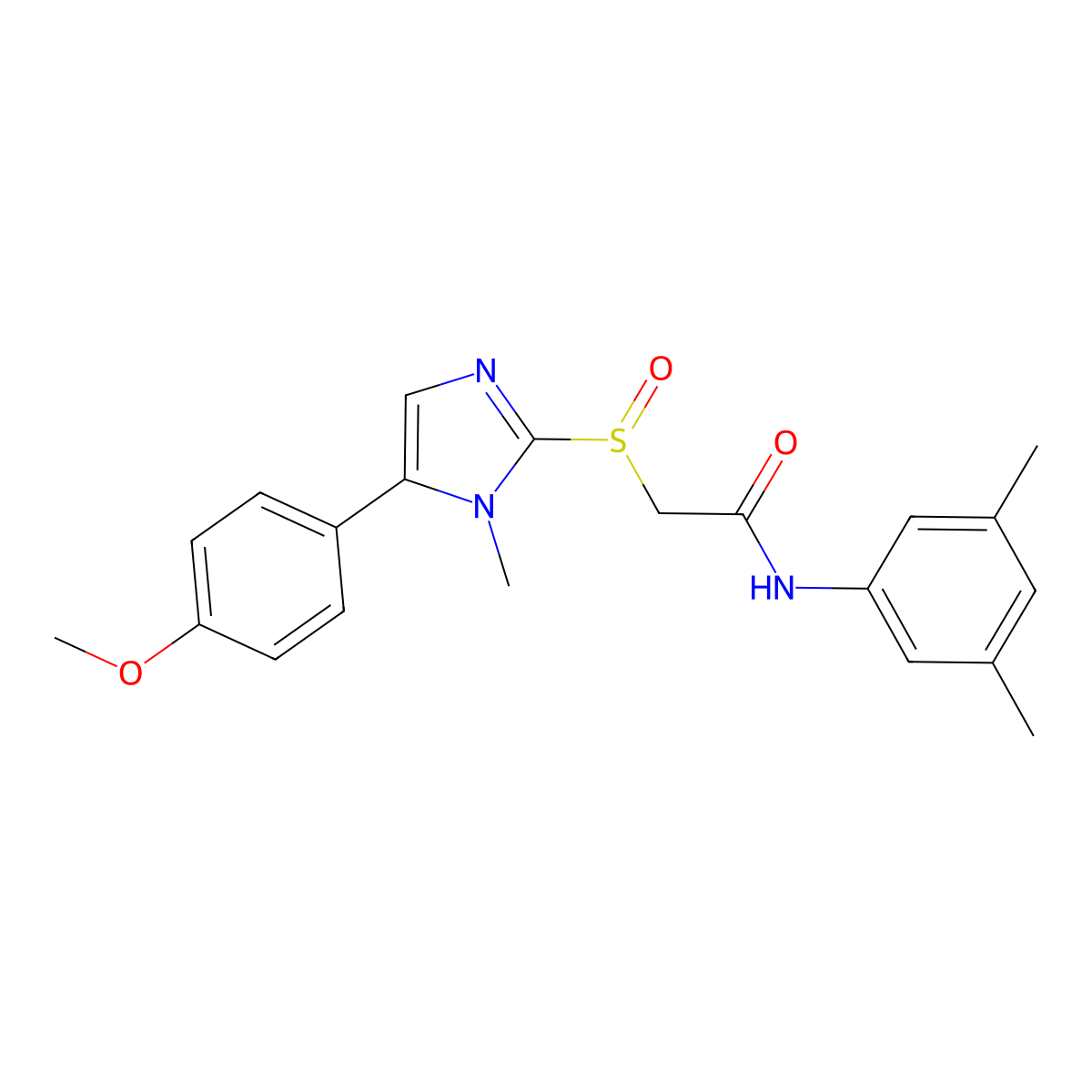 N-(3,5-dimethylphenyl)-2-((5-(4-methoxyphenyl)-1-methyl-1H-imidazol-2-yl)sulfinyl)acetamide molecular structure, CAS 1007266-99-0