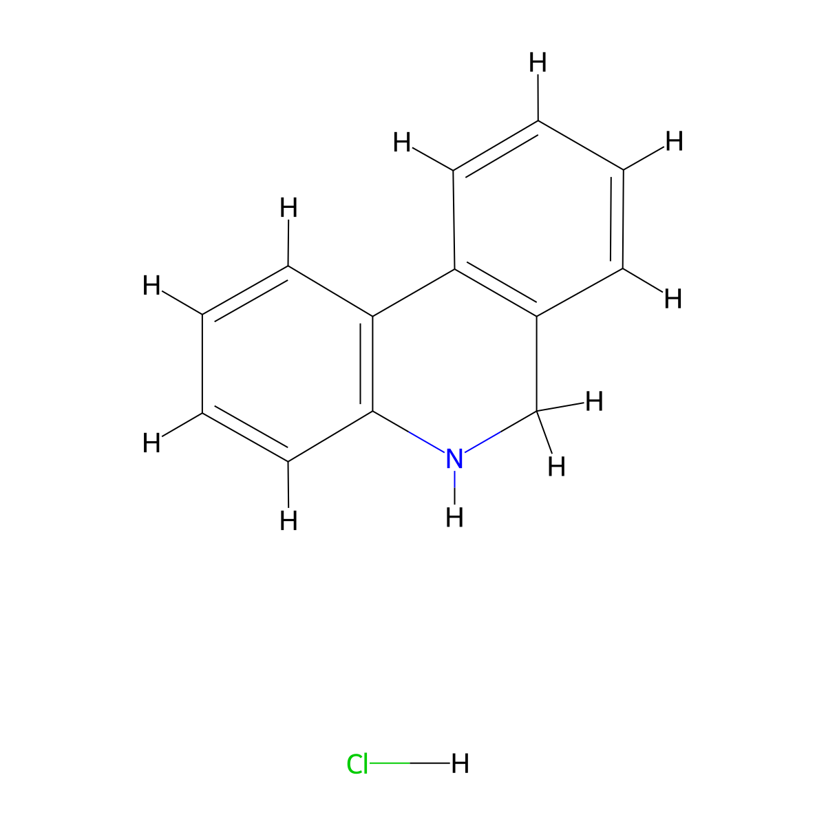 5,6-Dihydrophenanthridine hydrochloride molecular structure, CAS 100727-06-8