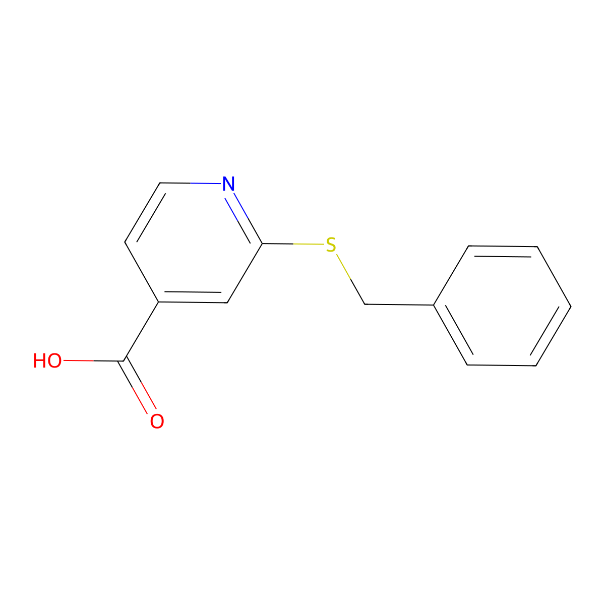 2-(Benzylsulfanyl)pyridine-4-carboxylic acid molecular structure, CAS 100727-33-1