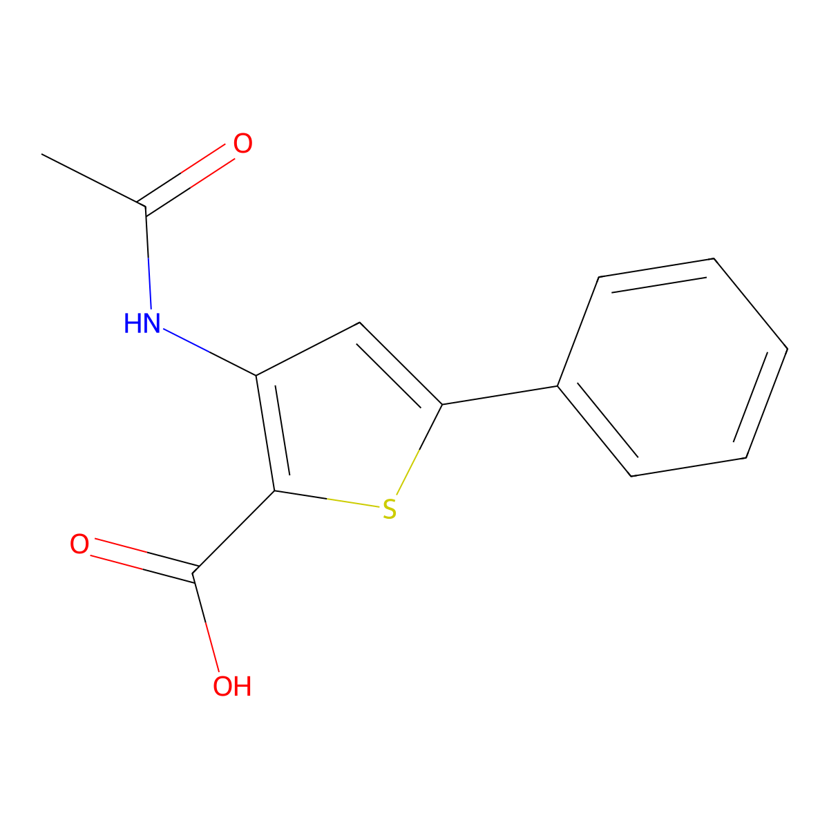 3-Acetamido-5-phenylthiophene-2-carboxylic acid molecular structure, CAS 100727-58-0