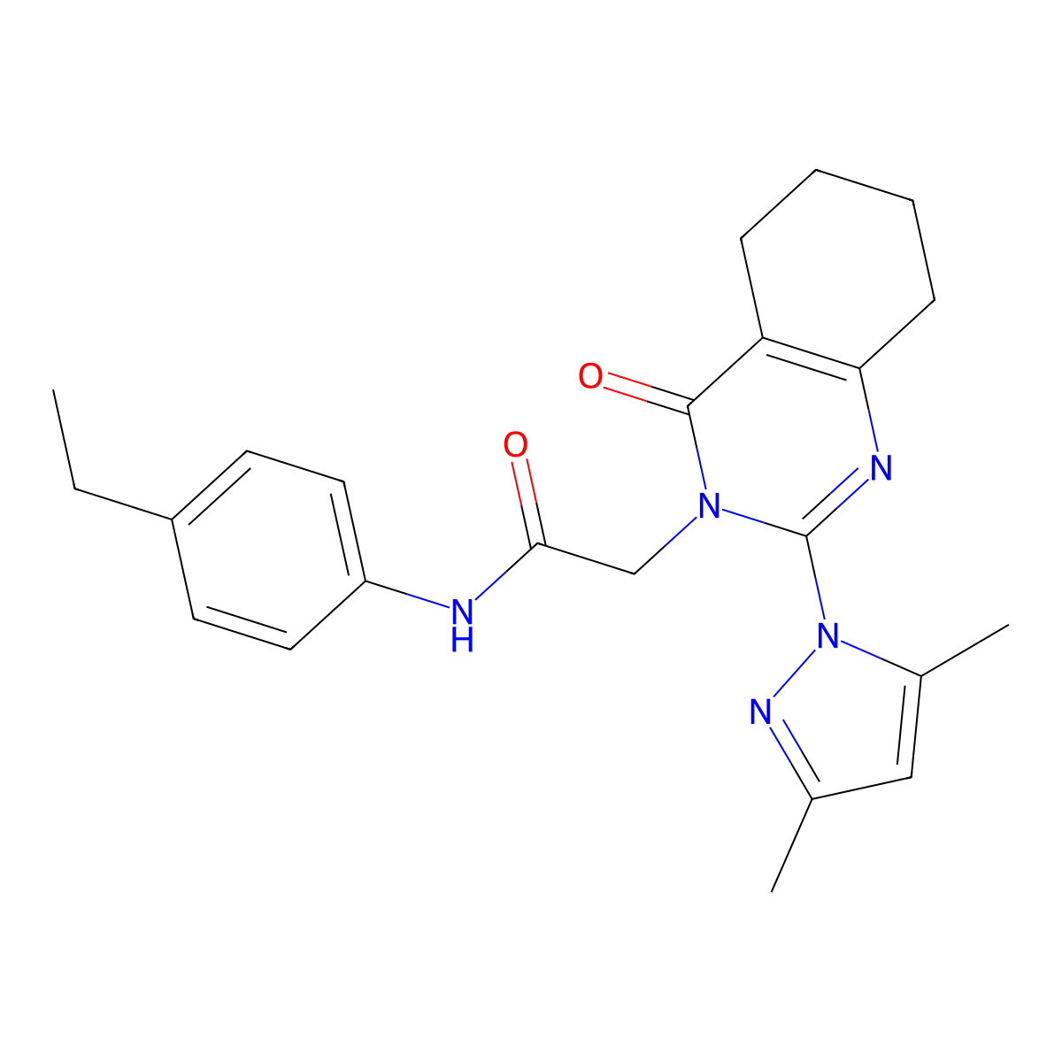 2-(2-(3,5-dimethyl-1H-pyrazol-1-yl)-4-oxo-5,6,7,8-tetrahydroquinazolin-3(4H)-yl)-N-(4-ethylphenyl)acetamide molecular structure, CAS 1007278-20-7