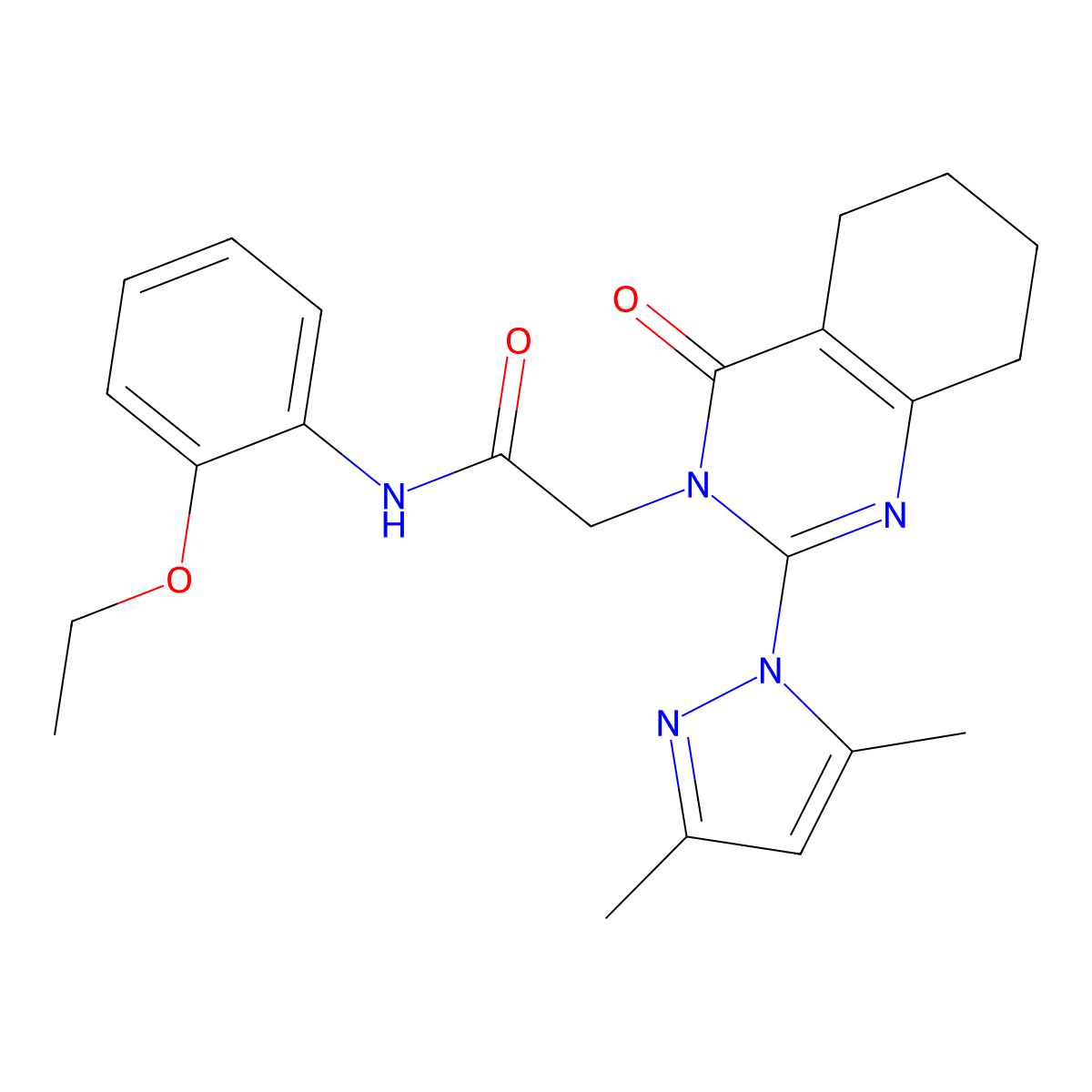 2-(2-(3,5-dimethyl-1H-pyrazol-1-yl)-4-oxo-5,6,7,8-tetrahydroquinazolin-3(4H)-yl)-N-(2-ethoxyphenyl)acetamide molecular structure, CAS 1007278-36-5
