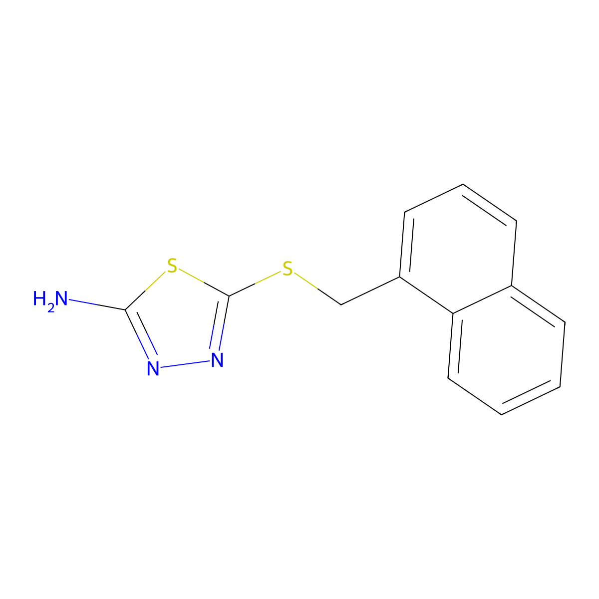 5-[(1-Naphthylmethyl)thio]-1,3,4-thiadiazol-2-amine molecular structure, CAS 100728-67-4