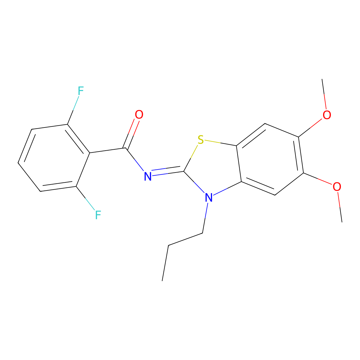 (Z)-N-(5,6-dimethoxy-3-propylbenzo[d]thiazol-2(3H)-ylidene)-2,6-difluorobenzamide molecular structure, CAS 1007294-37-2