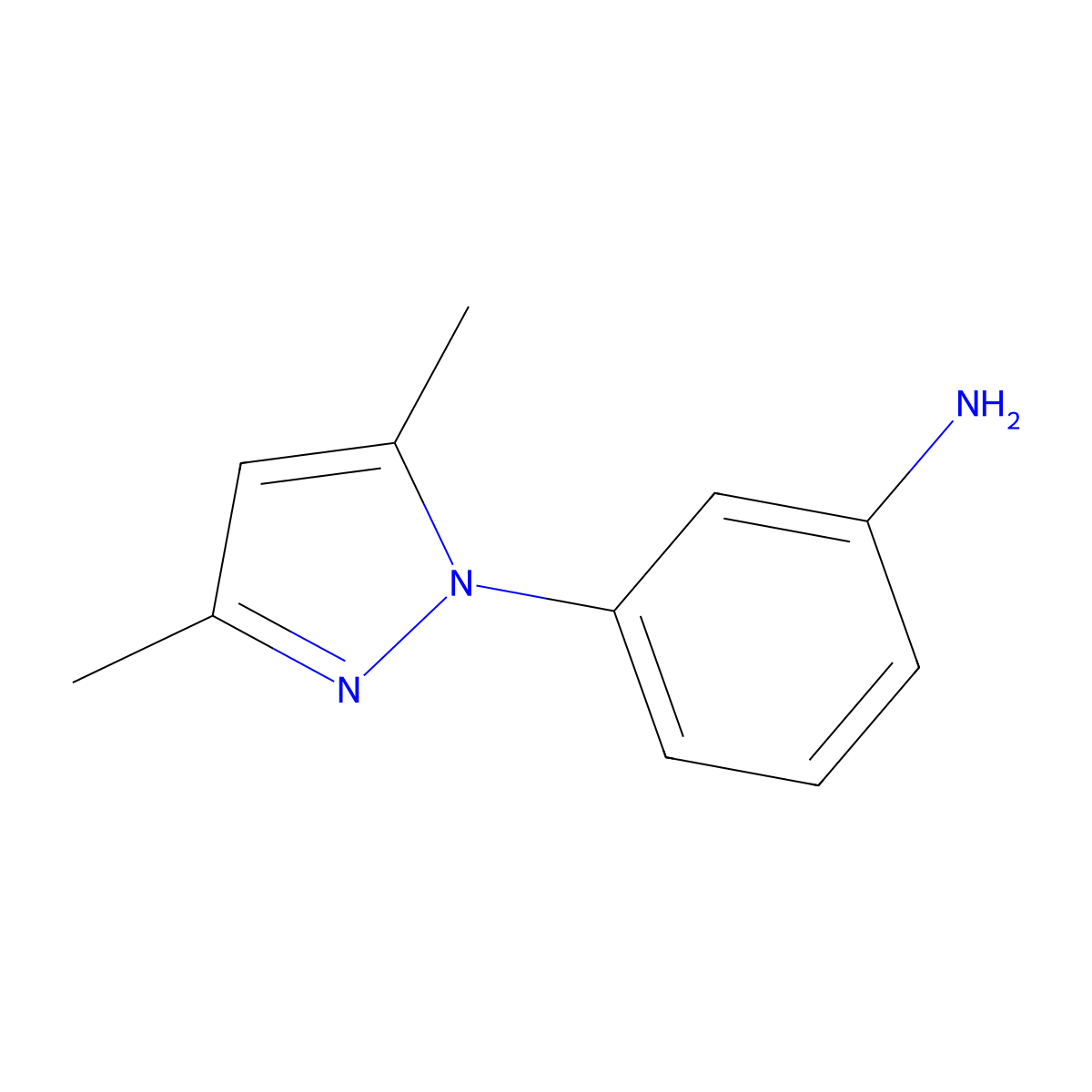 3-(3,5-dimethyl-1H-pyrazol-1-yl)aniline molecular structure, CAS 1007303-77-6
