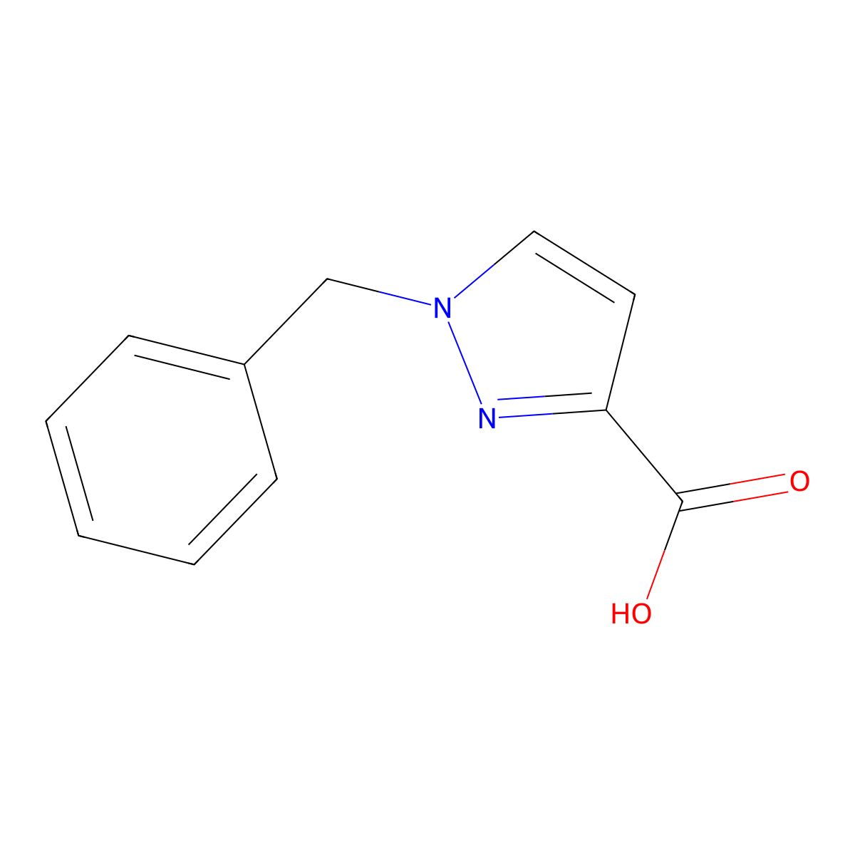 1-benzyl-1H-pyrazole-3-carboxylic acid molecular structure, CAS 1007306-14-0