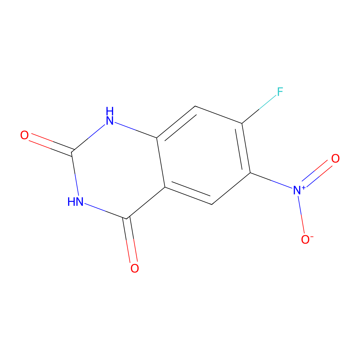 7-Fluoro-6-nitroquinazoline-2,4(1H,3H)-dione molecular structure, CAS 1007308-74-8