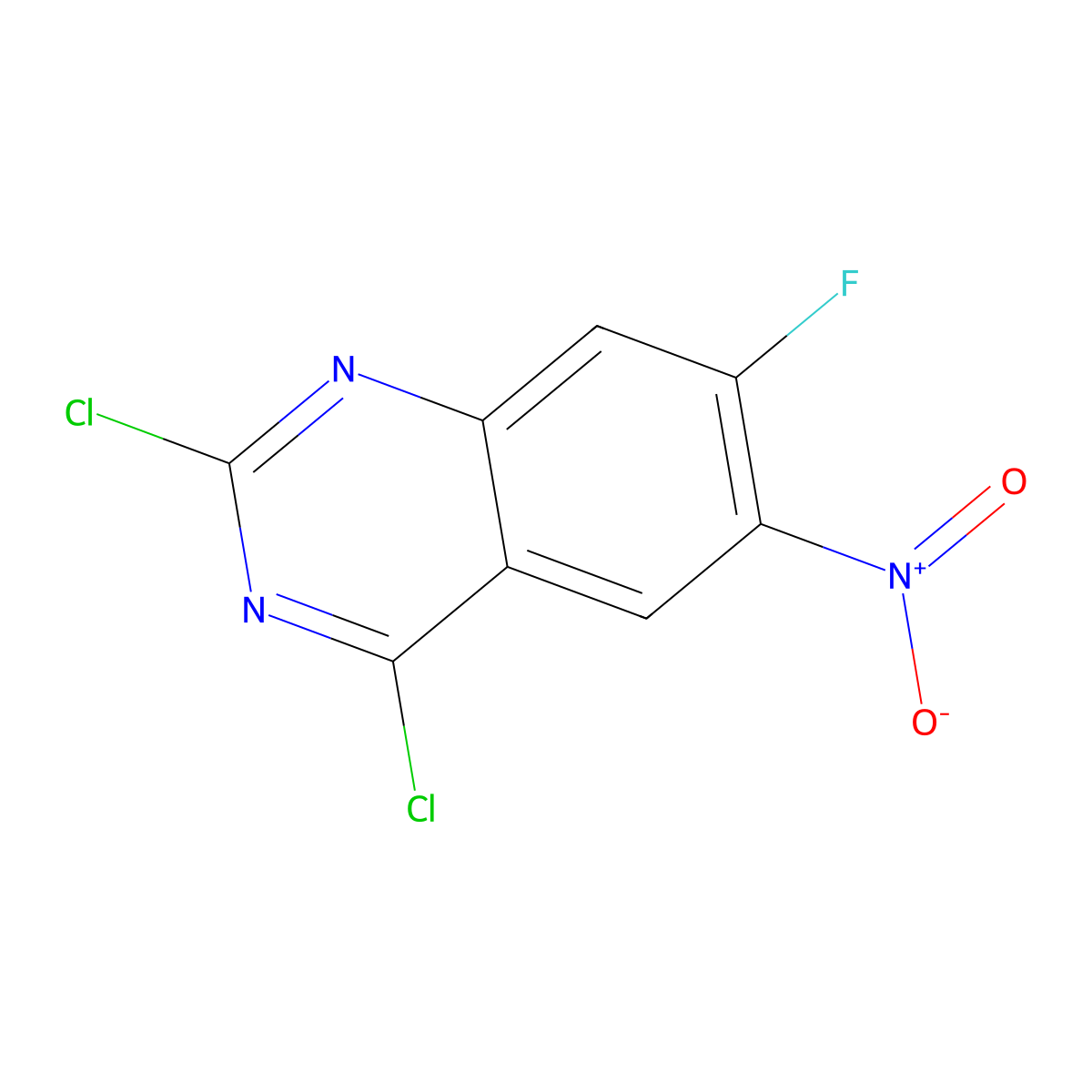 2,4-Dichloro-7-fluoro-6-nitroquinazoline molecular structure, CAS 1007308-75-9