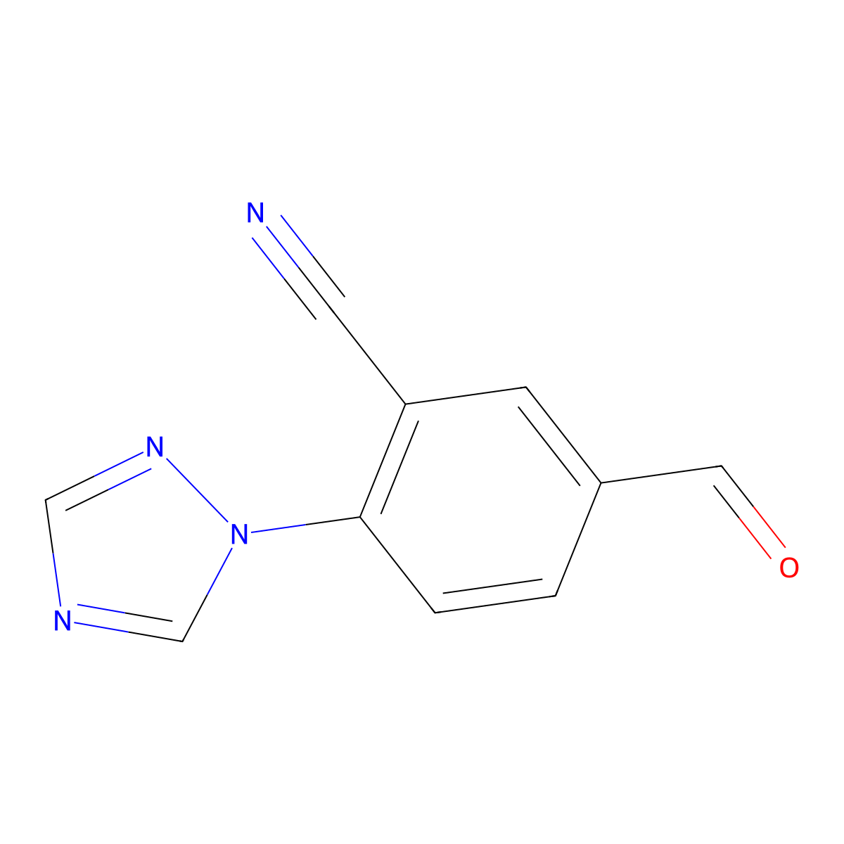5-formyl-2-(1H-1,2,4-triazol-1-yl)benzonitrile molecular structure, CAS 1007315-95-8